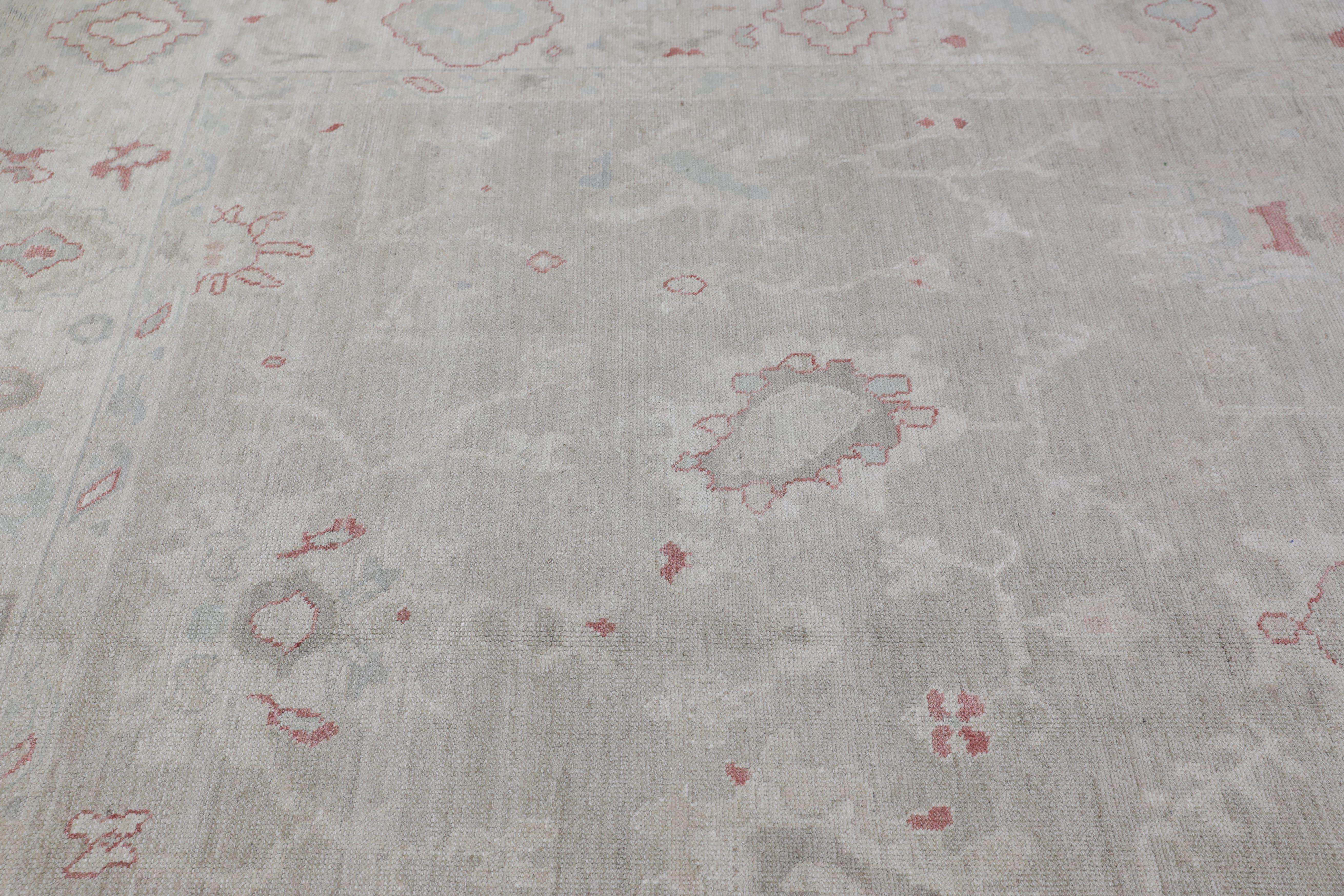 Oushak Rug Oriental Hand Knotted Turkish Oushak 10'1
