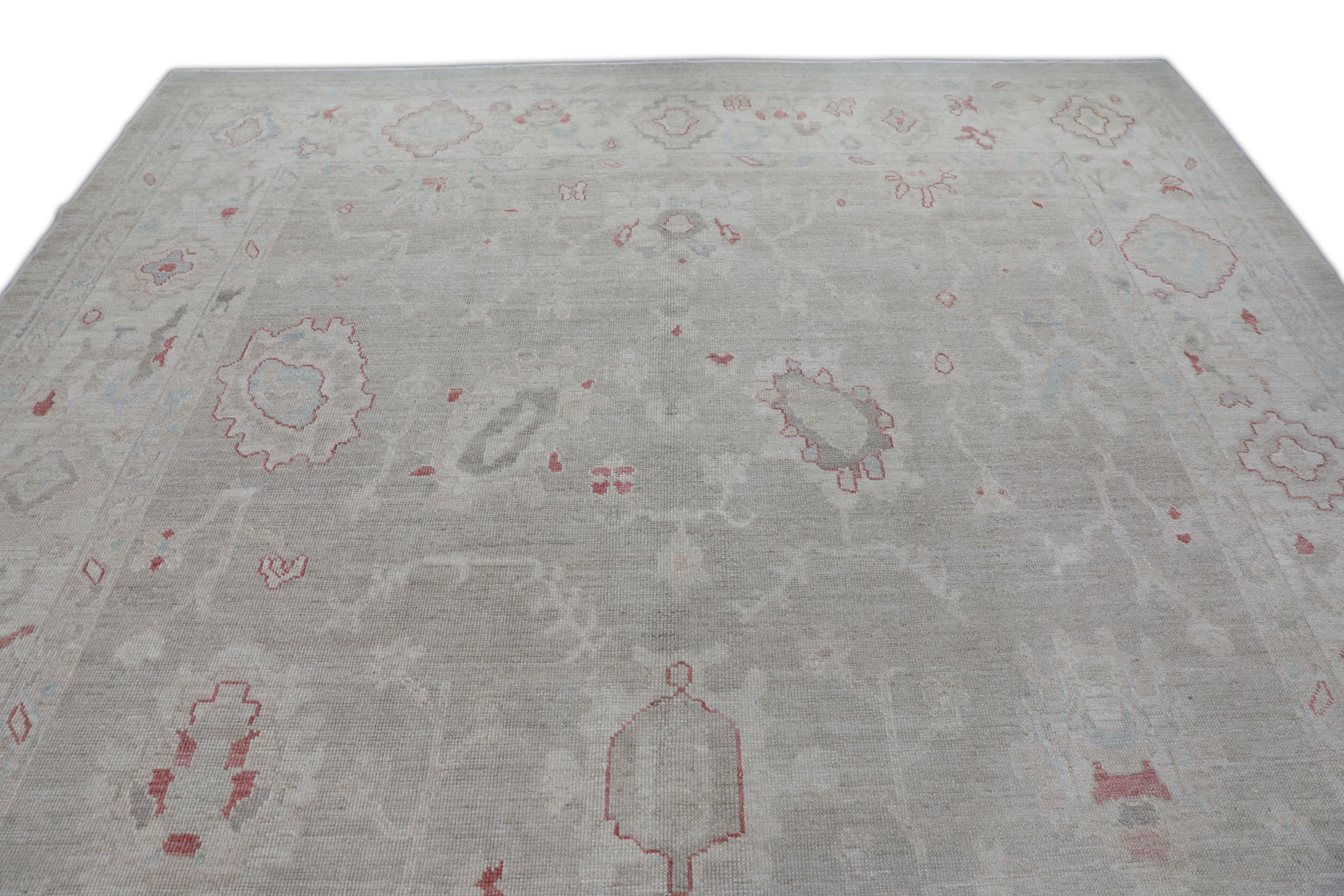 Wool Oushak Rug Oriental Hand Knotted Turkish Oushak 10'1