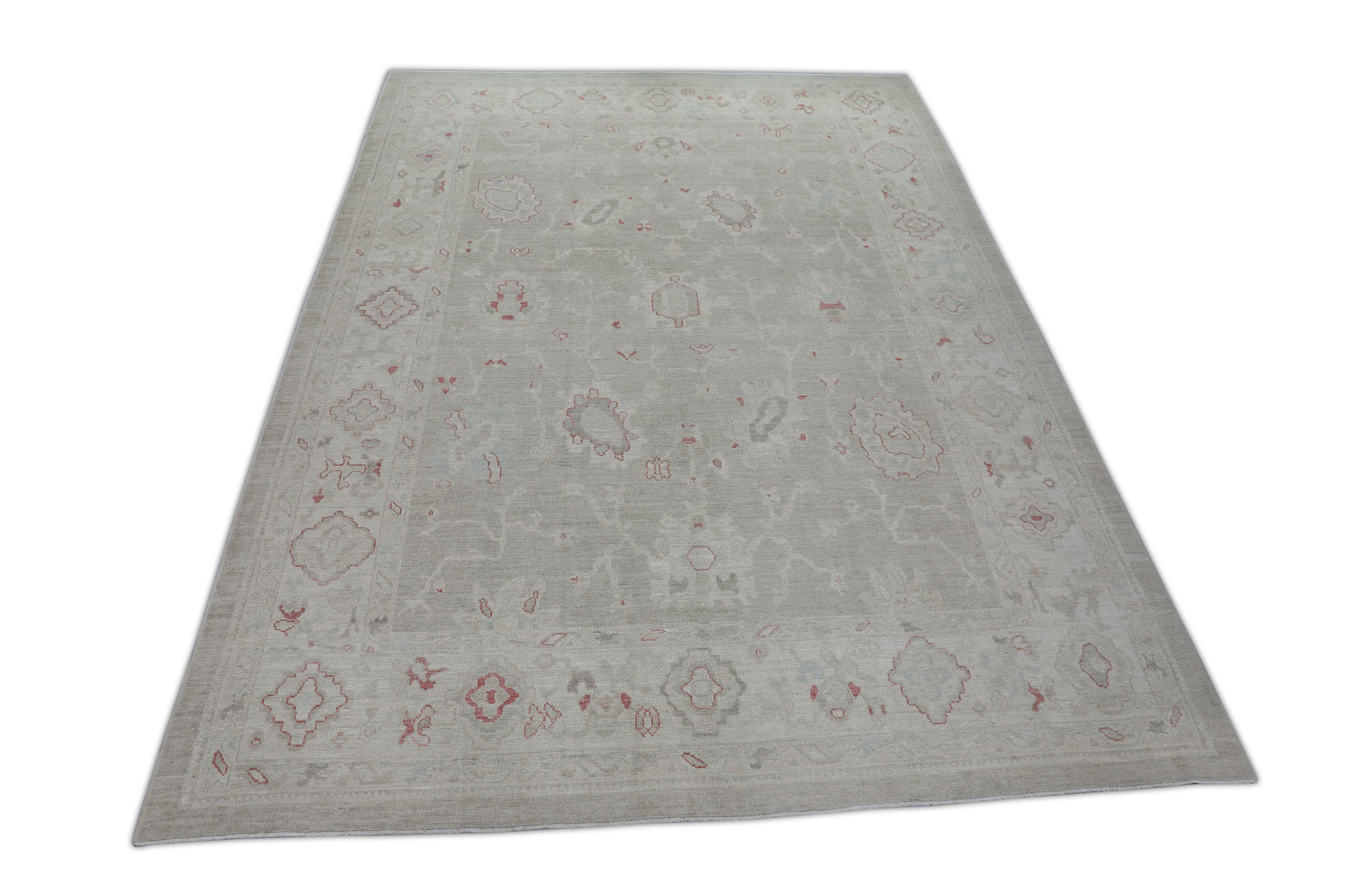 Oushak Rug Oriental Hand Knotted Turkish Oushak 10'1