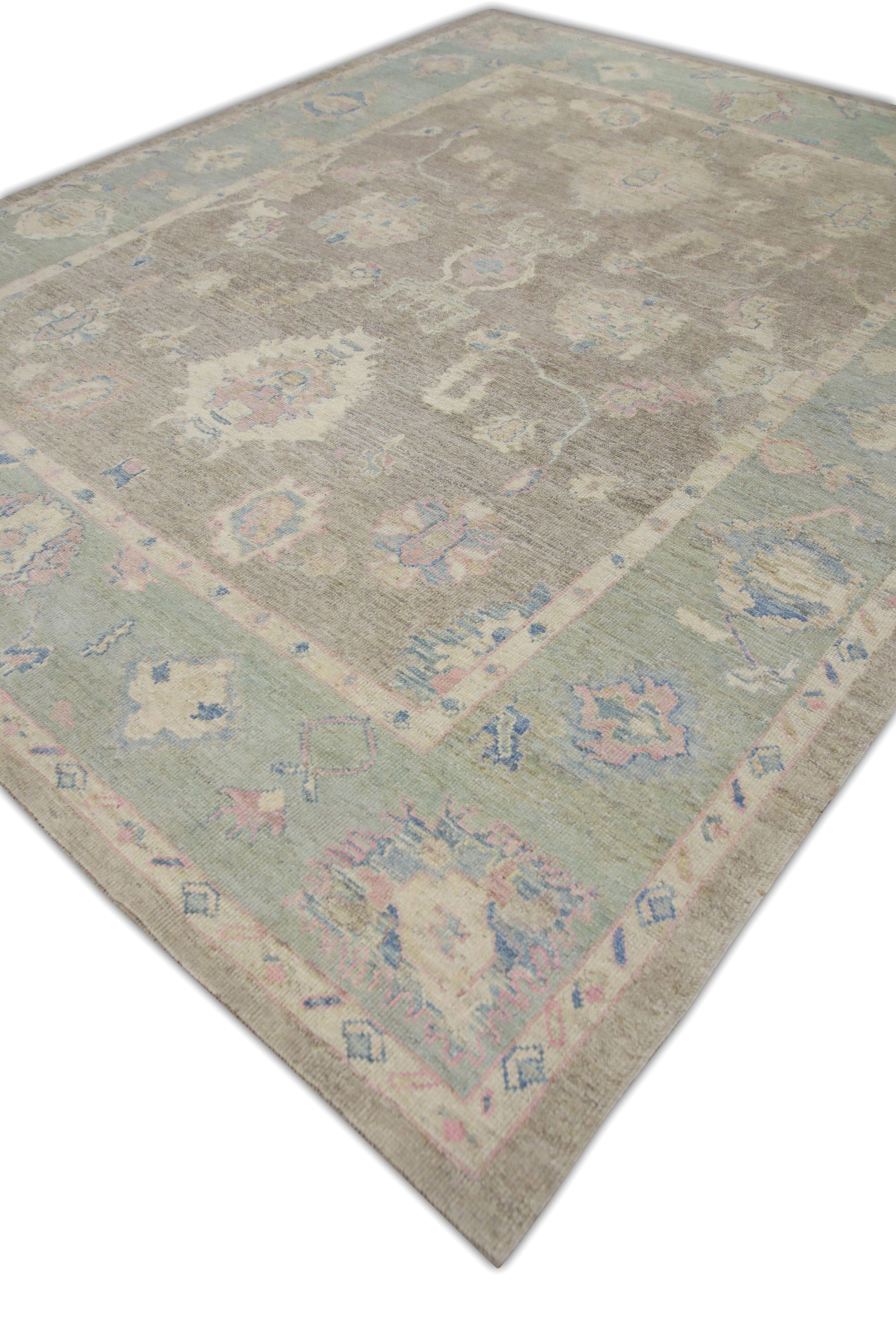 Oushak Rug Oriental Hand Knotted Turkish Oushak 10'2