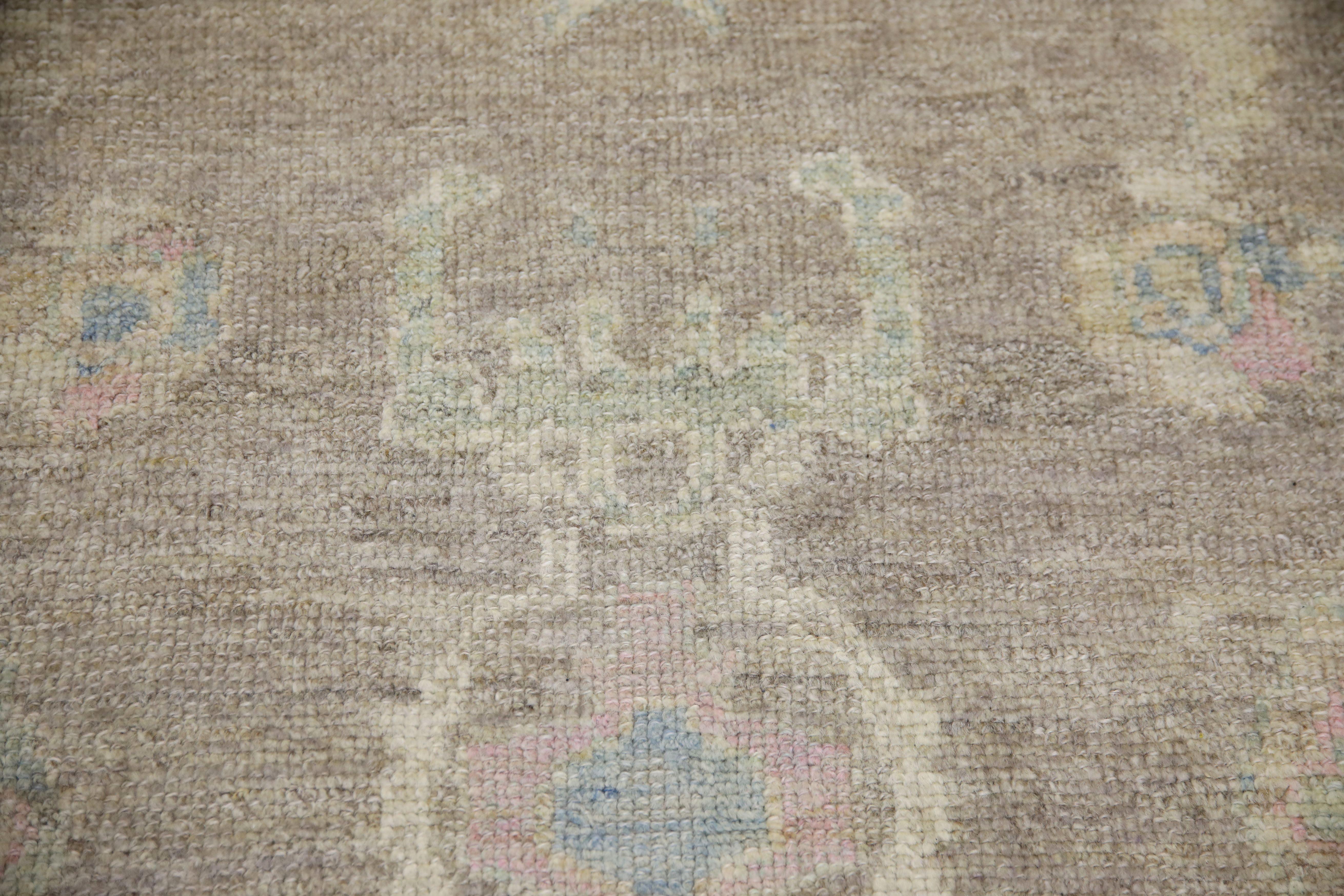 Hand-Knotted Oushak Rug Oriental Hand Knotted Turkish Oushak 10'2