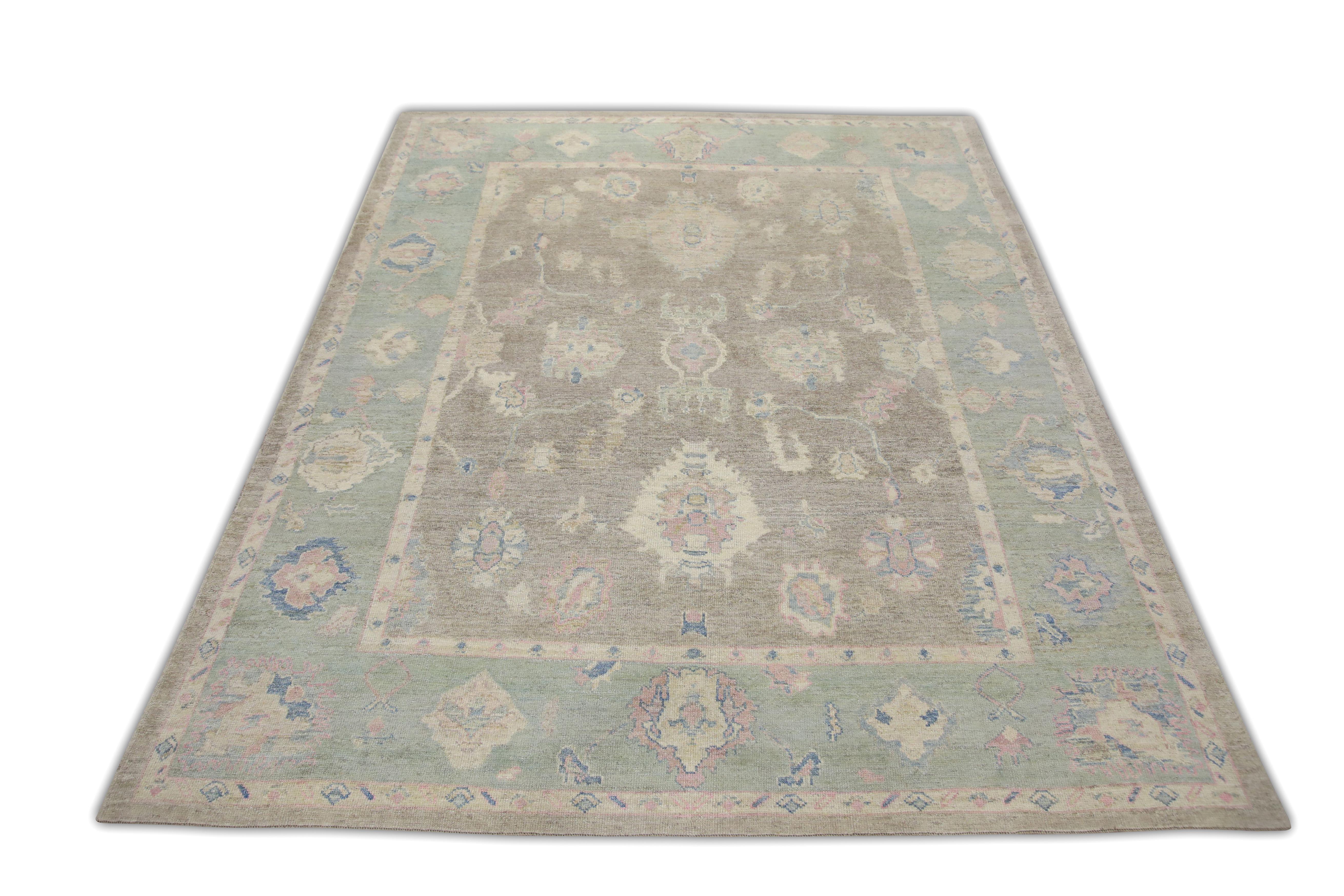 Oushak Rug Oriental Hand Knotted Turkish Oushak 10'2