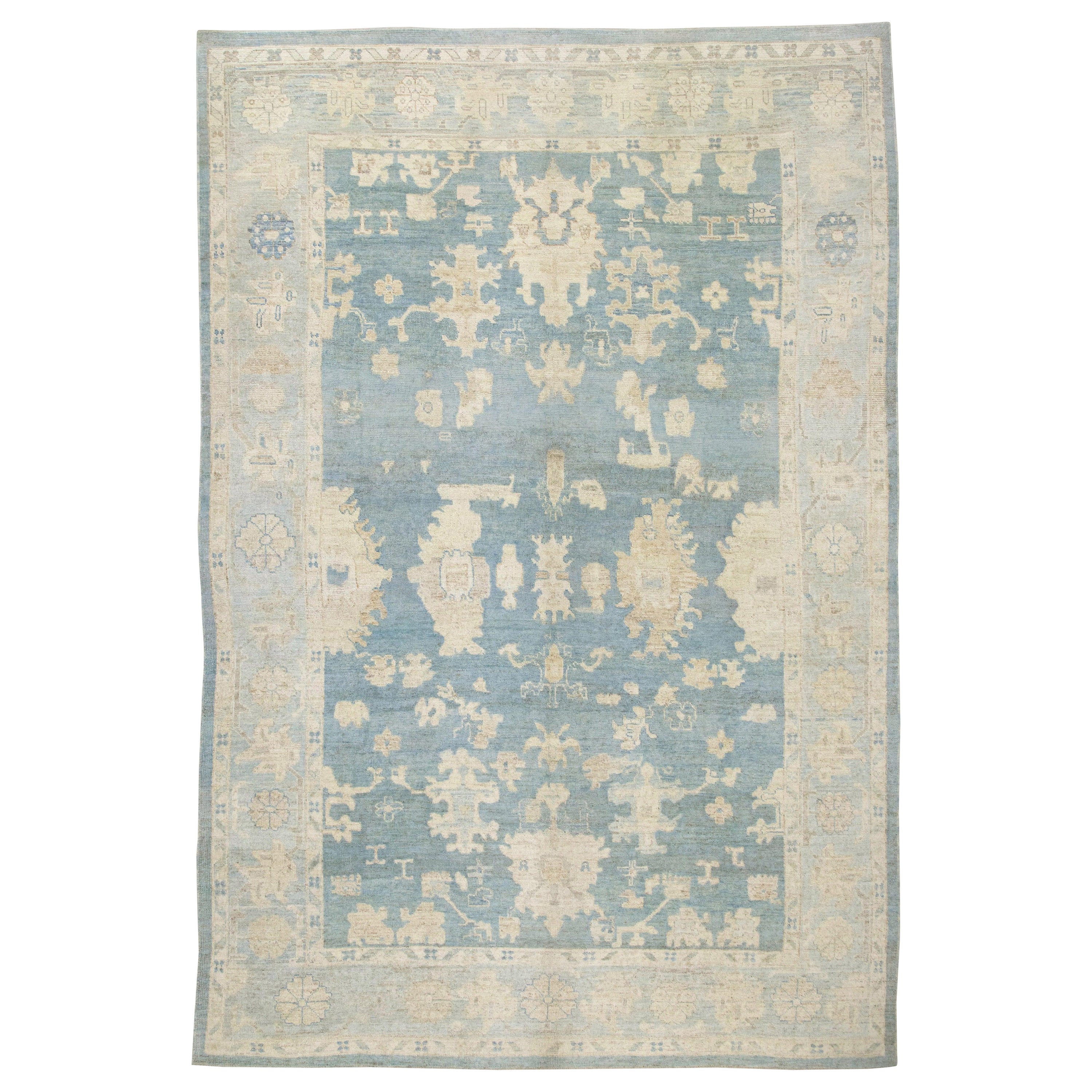 Tappeto Oushak Orientale annodato a mano Turco Oushak 10'2" x 14'10" #7383
