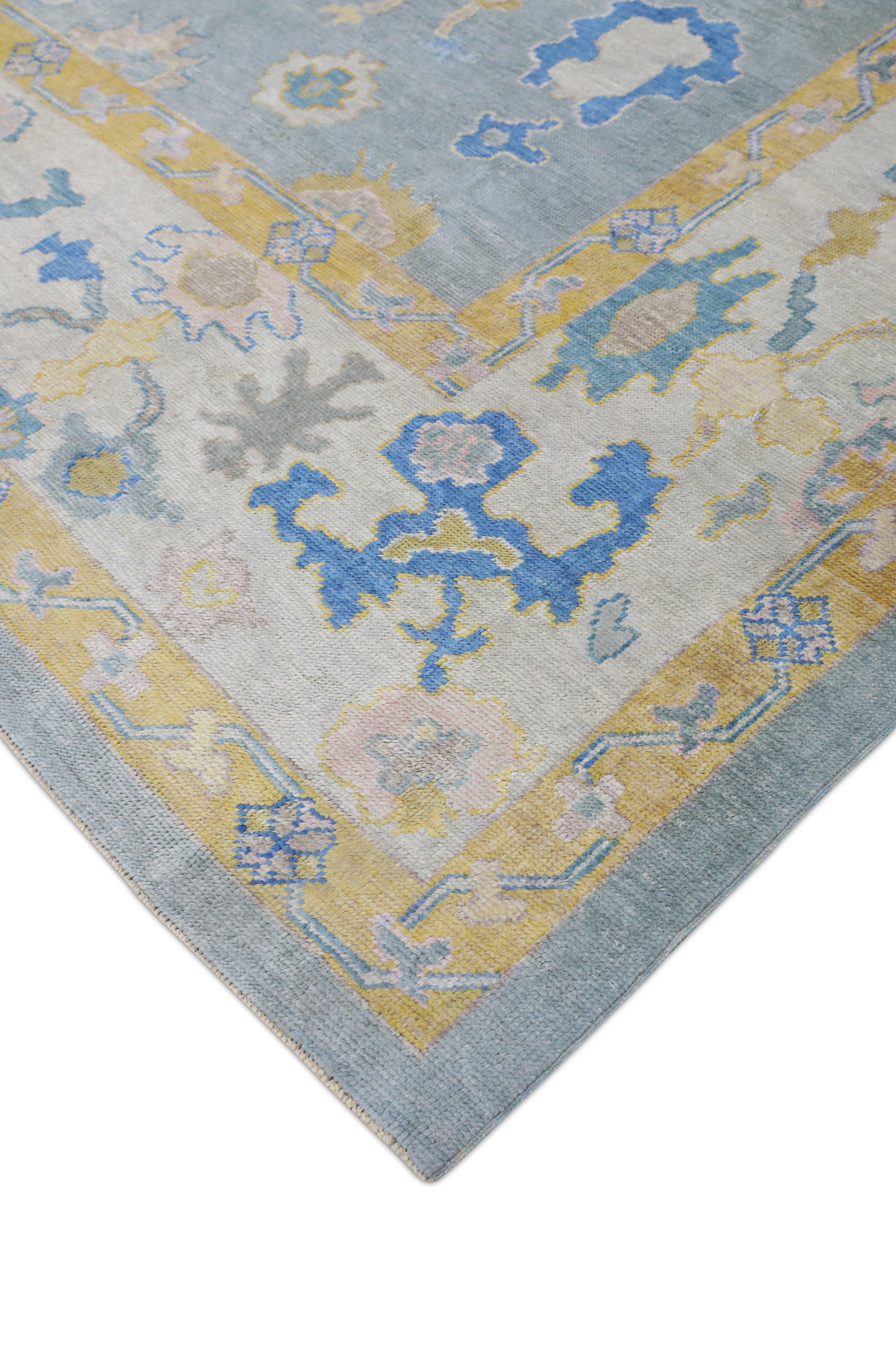 Alfombra Oushak Oriental Anudada a Mano Turca Oushak 11'3