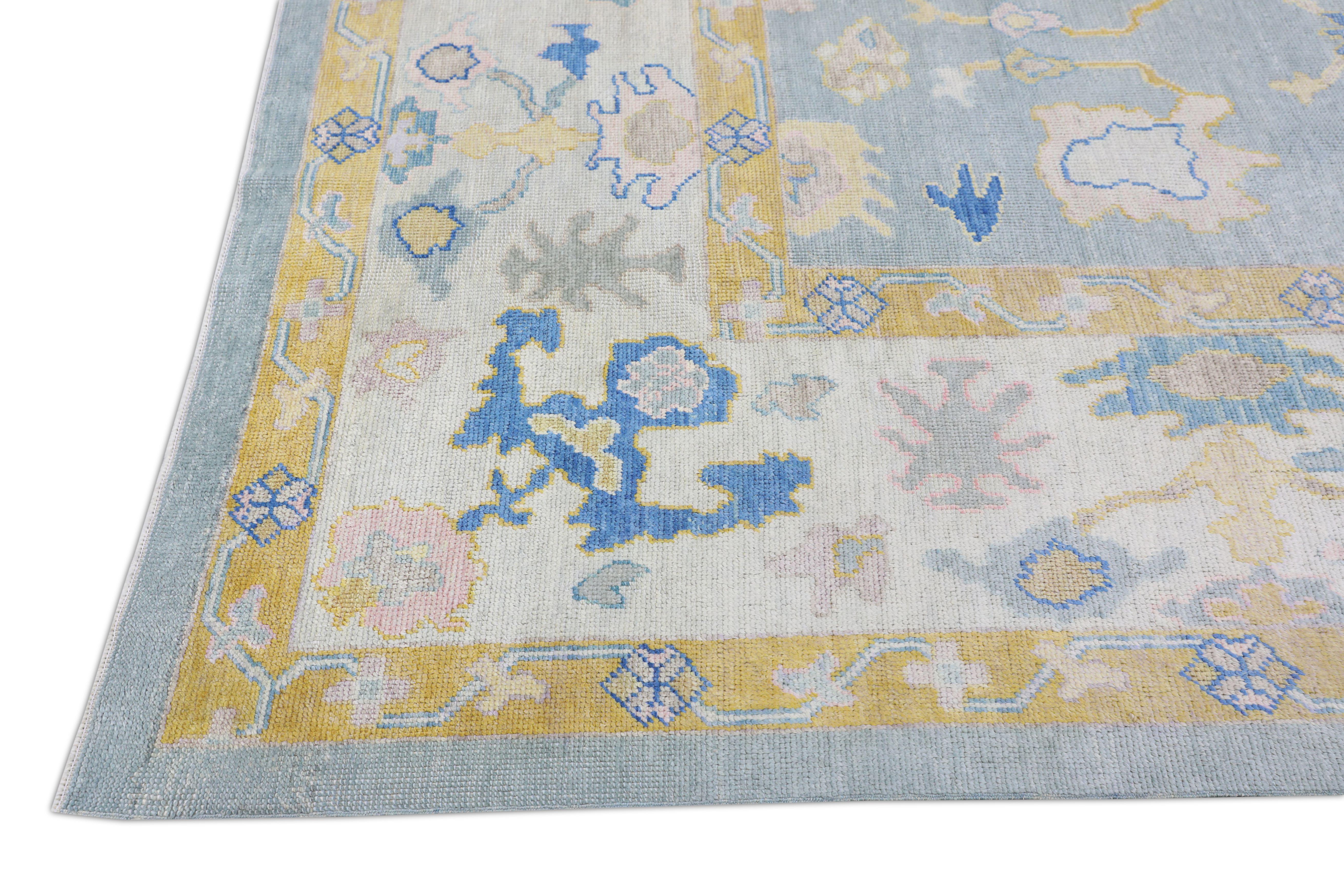 Alfombra Oushak Oriental Anudada a Mano Turca Oushak 11'3