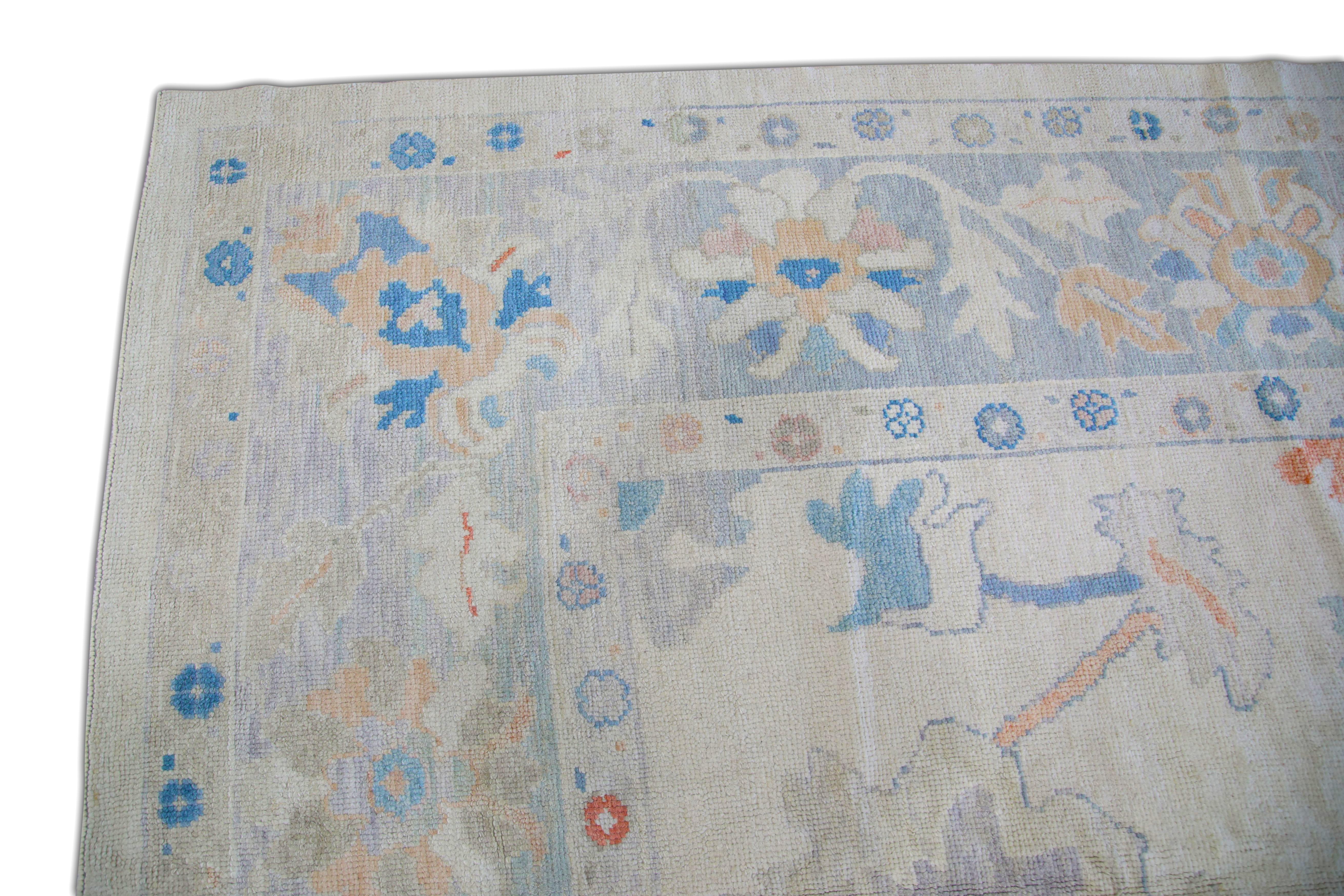 Oushak Rug Oriental Hand Knotted Turkish Oushak 11'4