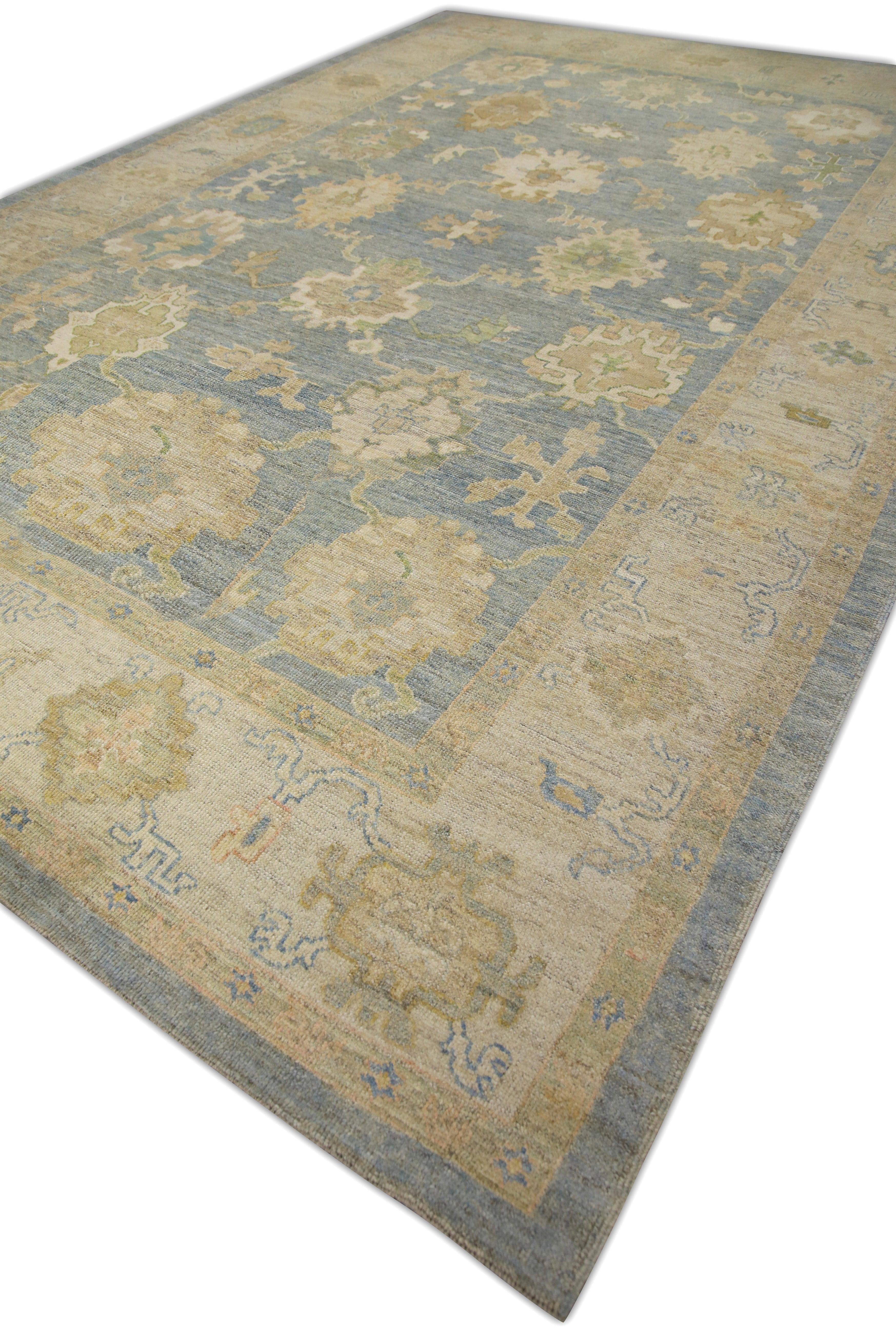 Oushak Rug Oriental Hand Knotted Turkish Oushak 11'6