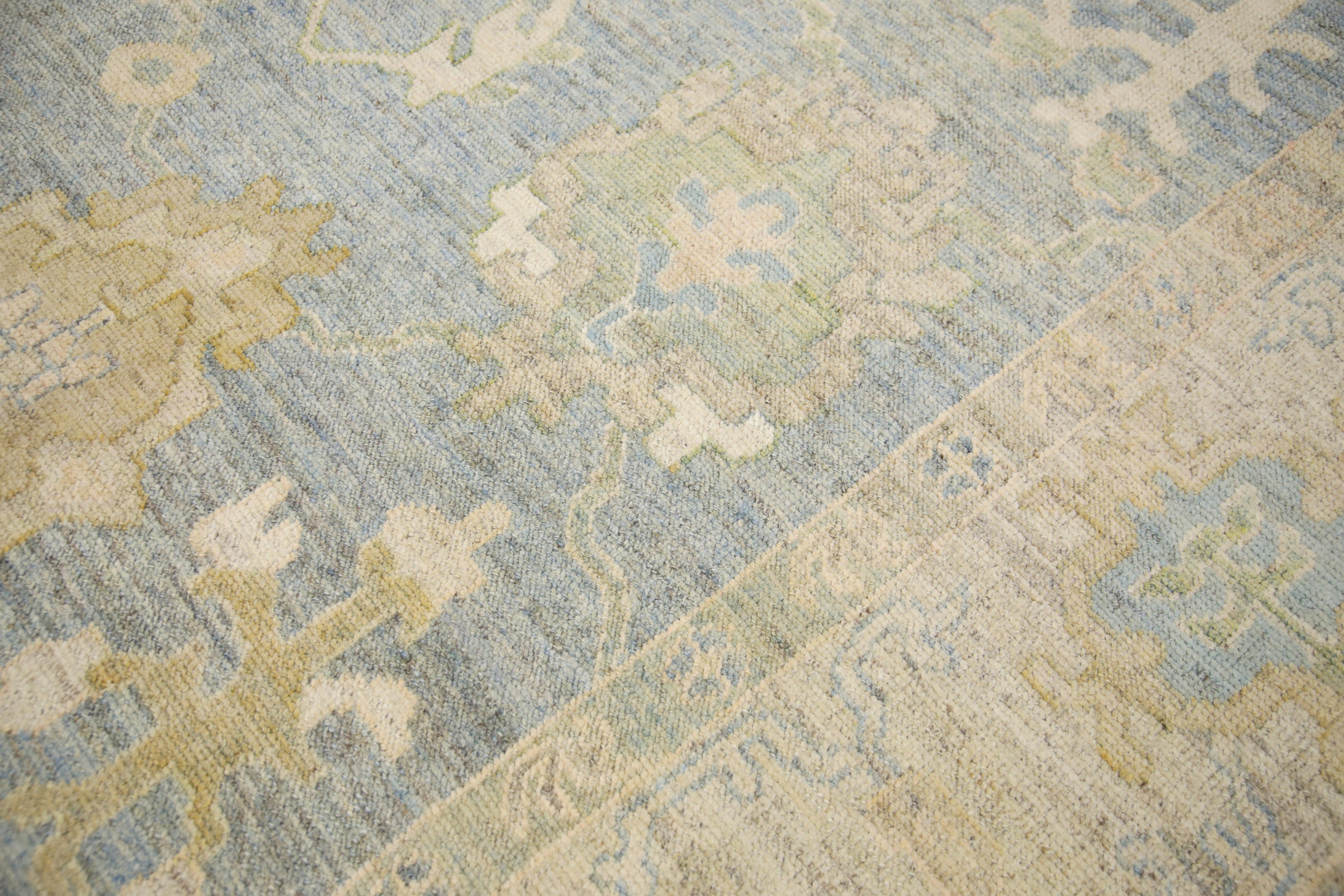 Hand-Knotted Oushak Rug Oriental Hand Knotted Turkish Oushak 11'6