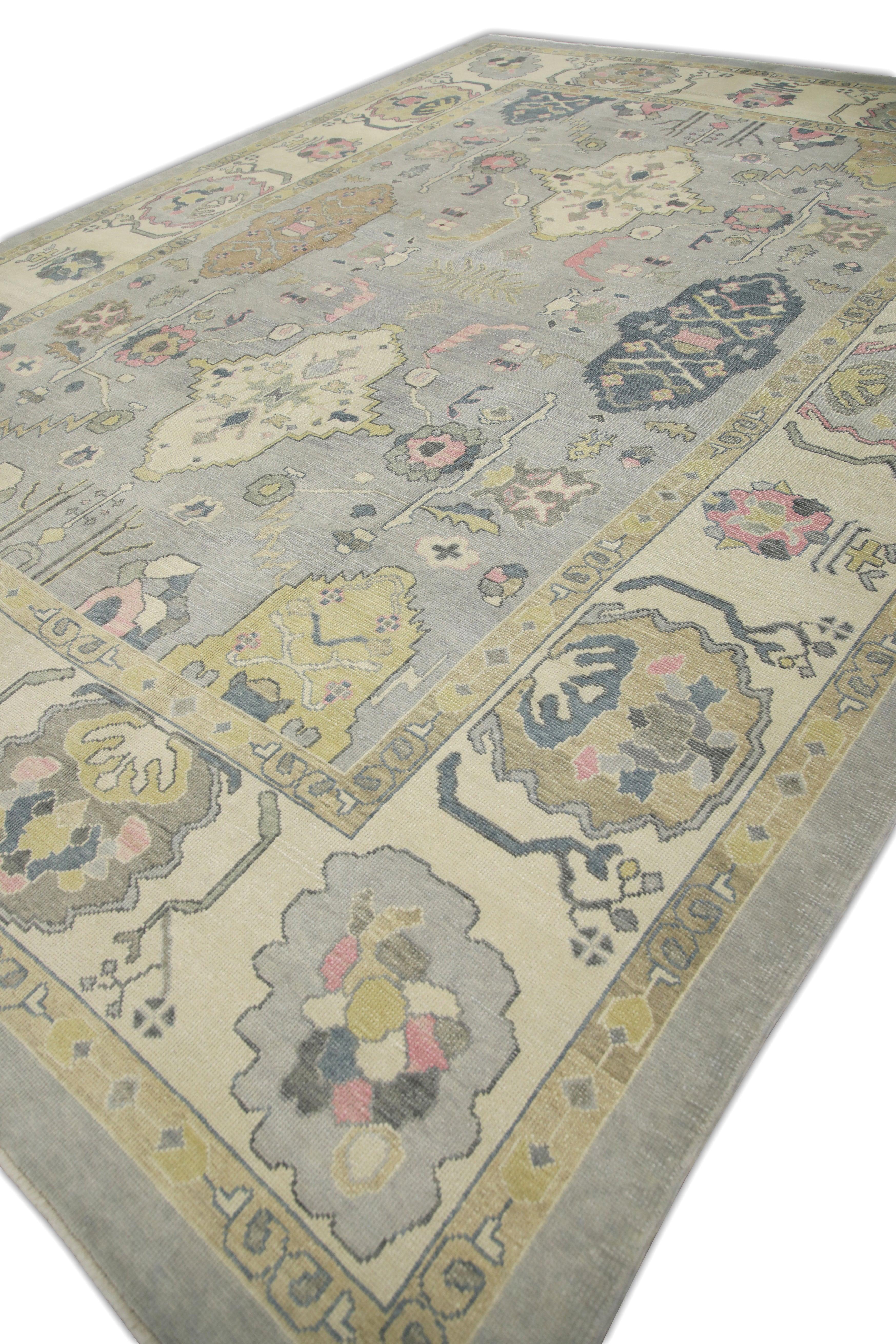 Oushak Rug Oriental Hand Knotted Turkish Oushak 12'1