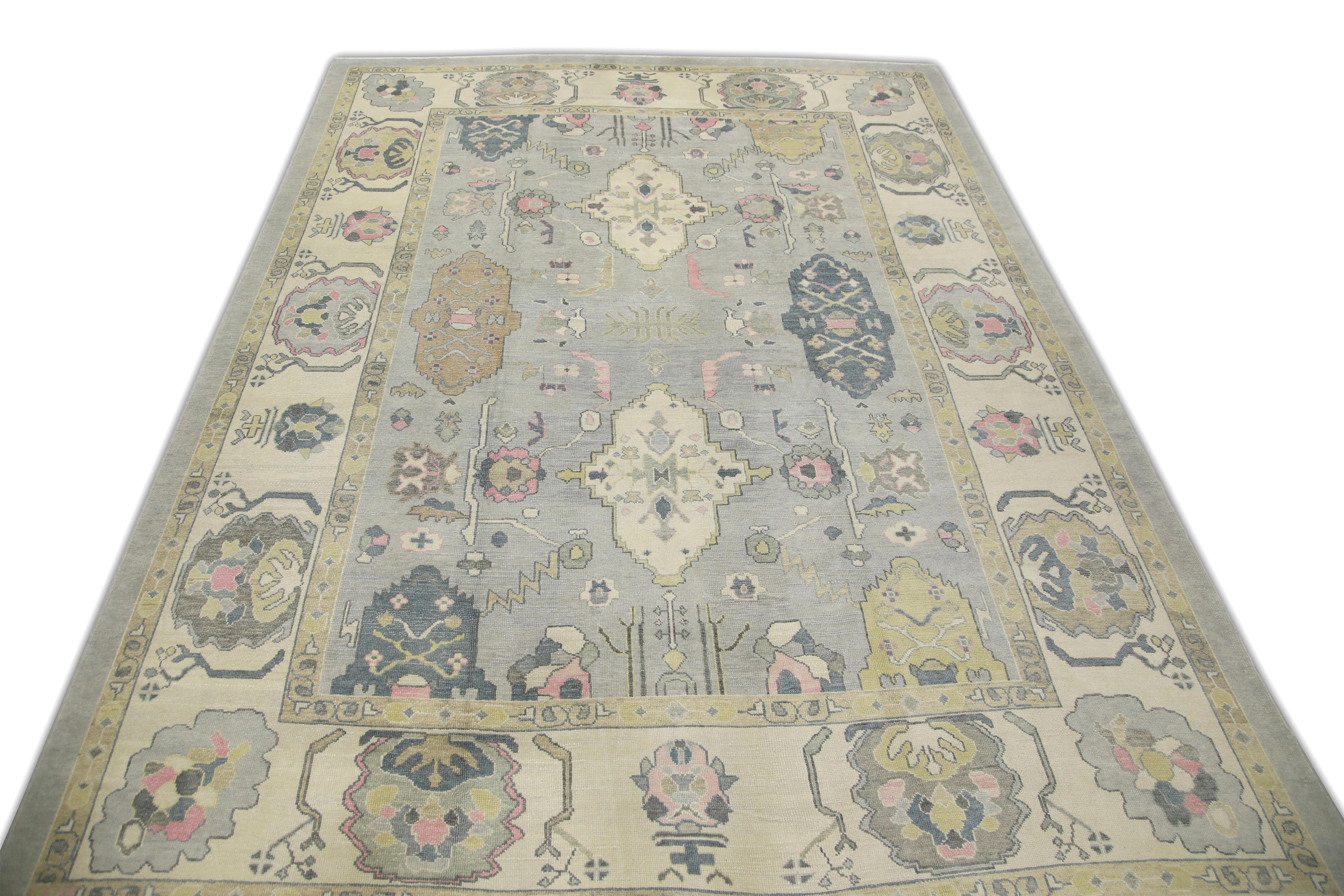 Oushak Rug Oriental Hand Knotted Turkish Oushak 12'1