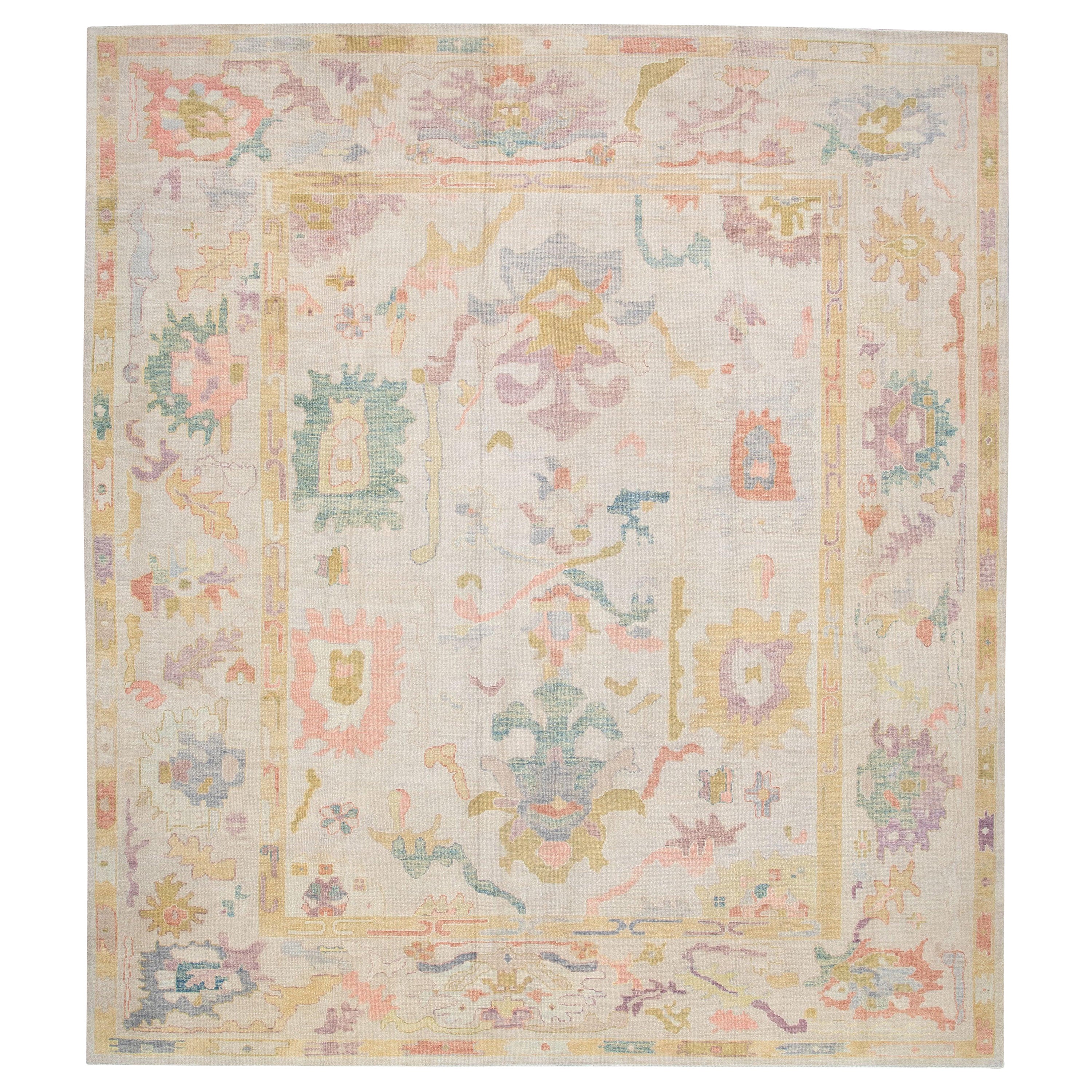 Tappeto Oushak Orientale annodato a mano Turco Oushak 12'2" x 14'6" #2783