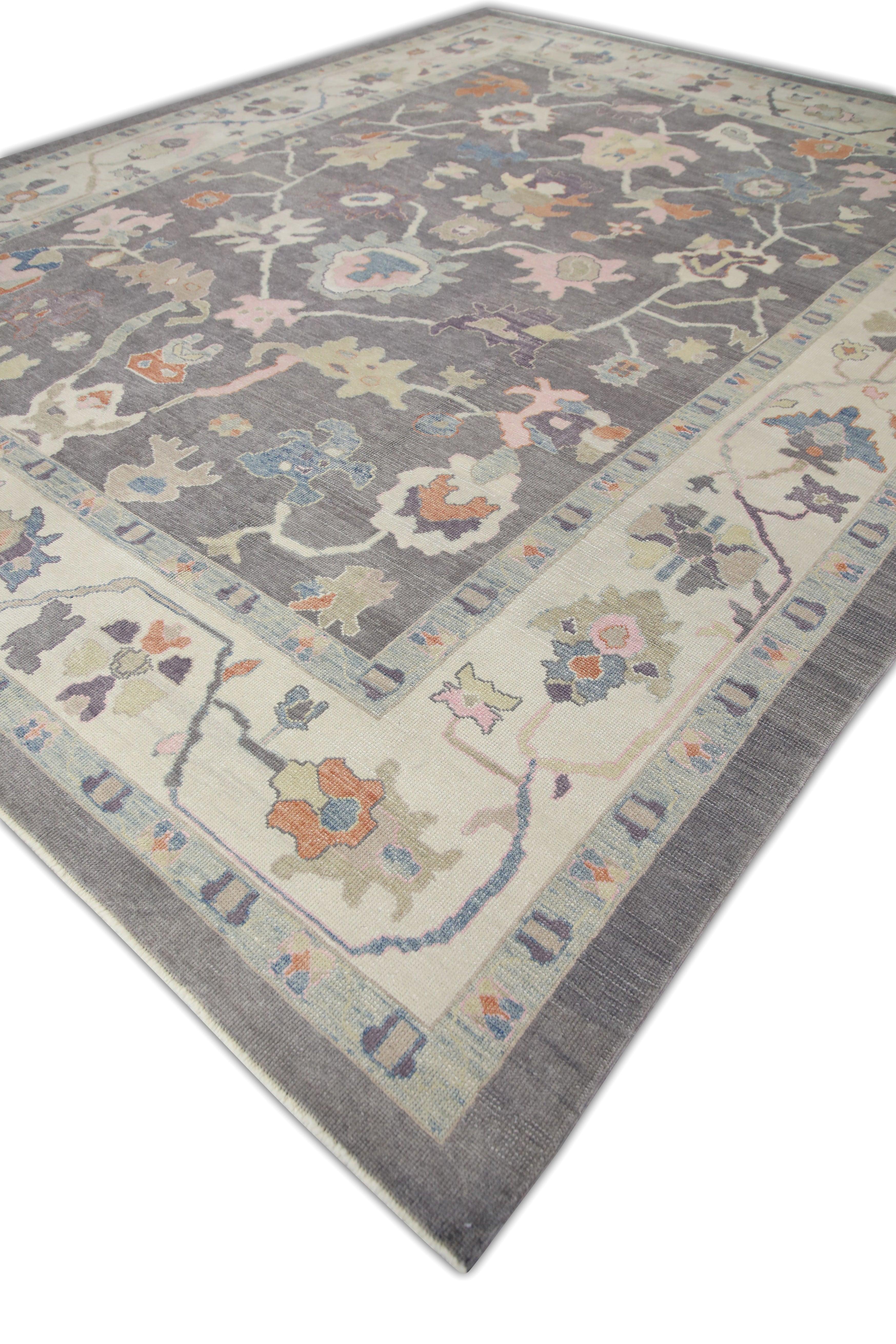 Tapis oriental noué à la main turc Oushak 12'2