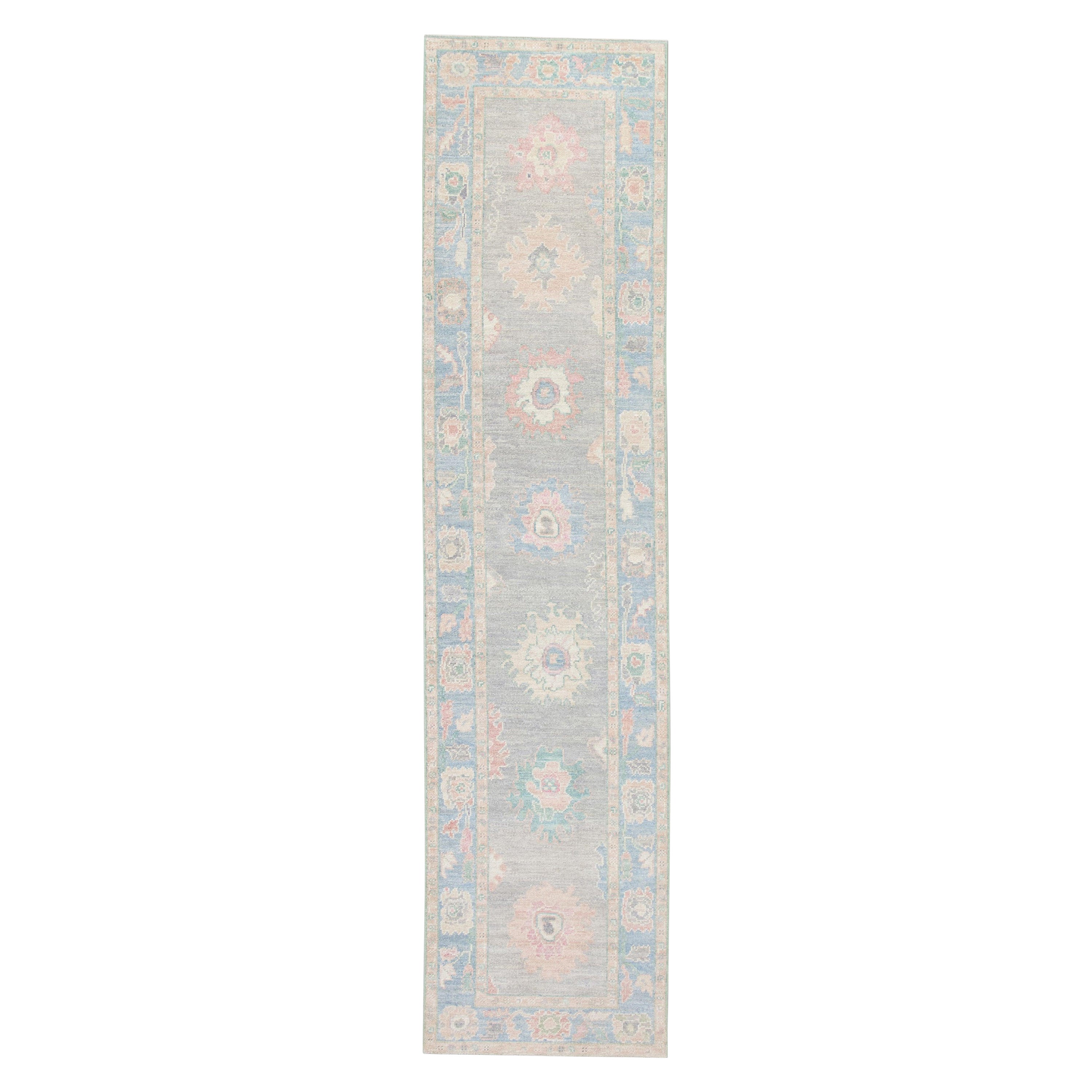 Oushak-Teppich Orientalischer handgeknüpfter türkischer Oushak 2'10" x 11'9" #2664