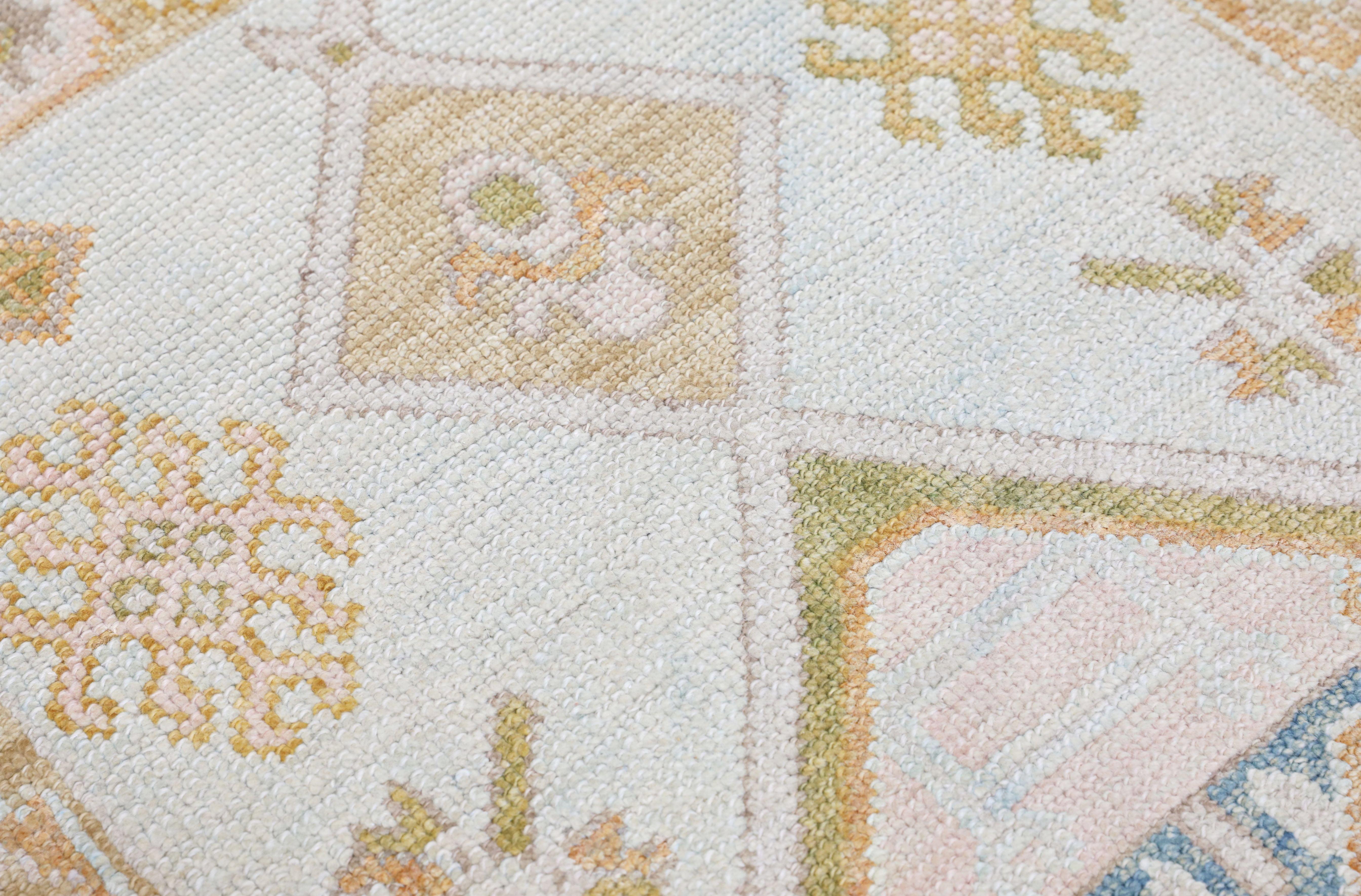 Oushak Rug Oriental Hand Knotted Turkish Oushak 2'10