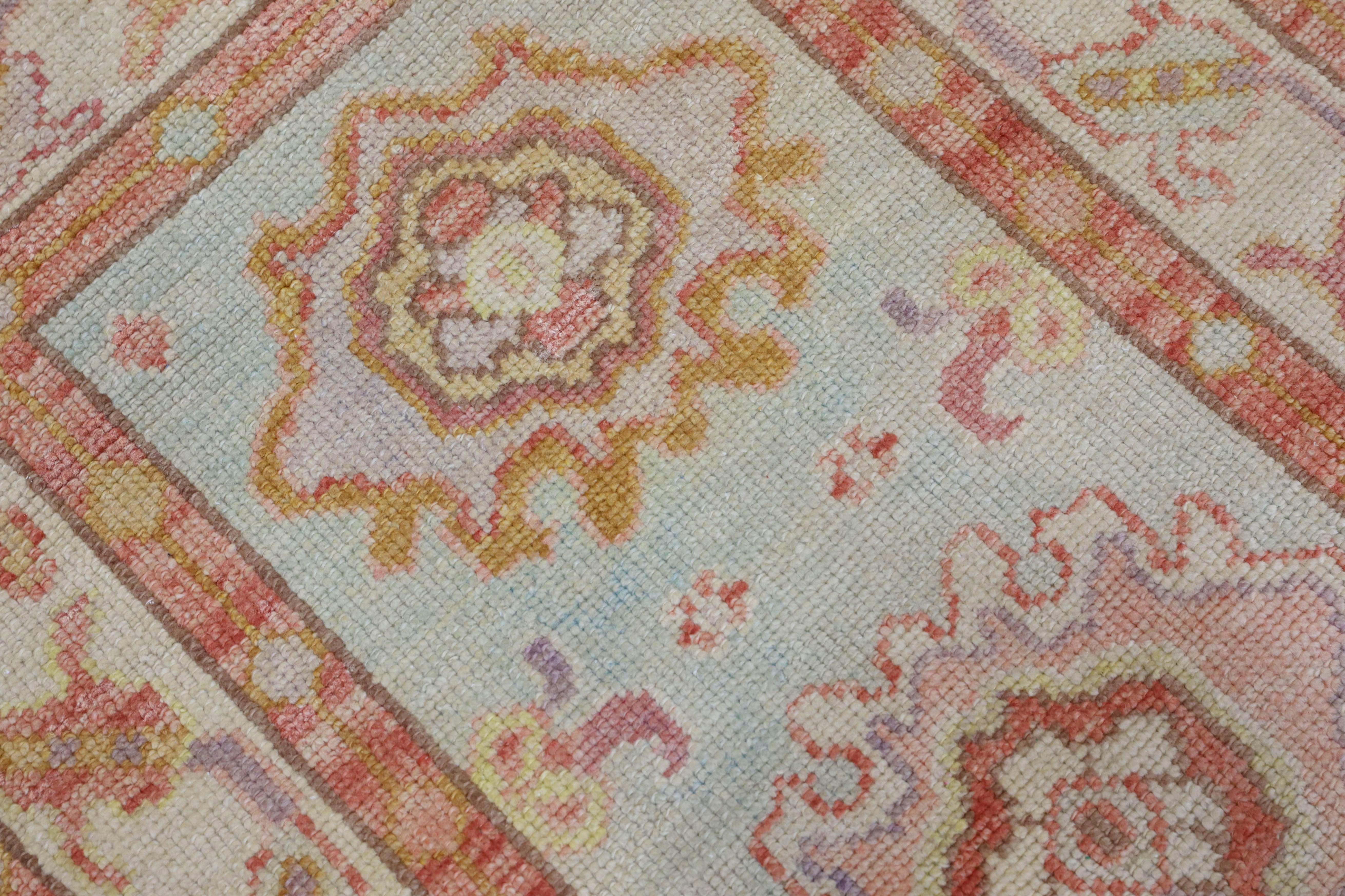 Oushak Rug Oriental Hand Knotted Turkish Oushak 2'10