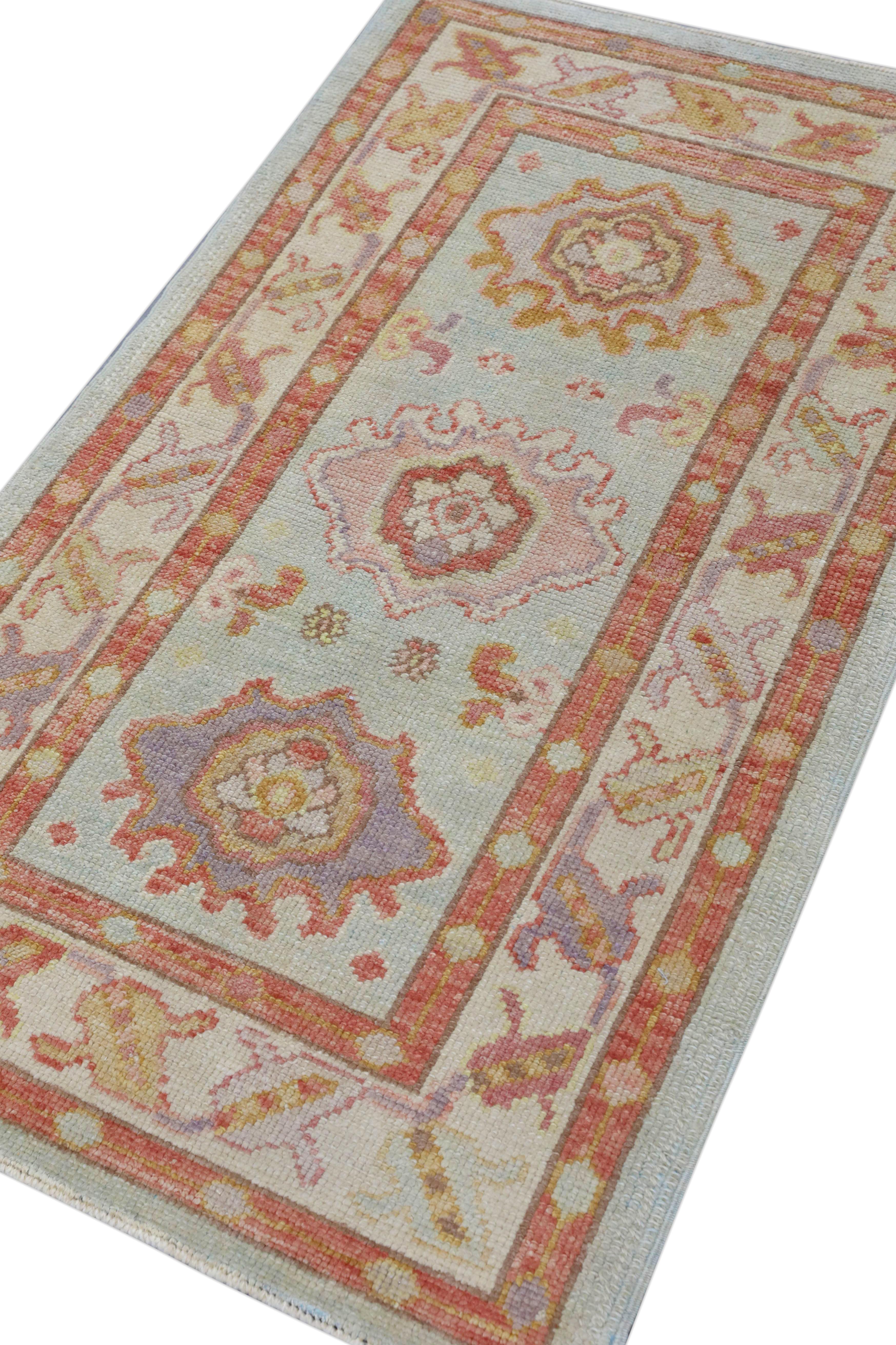 Oushak-Teppich Orientalischer handgeknüpfter türkischer Oushak 2'10