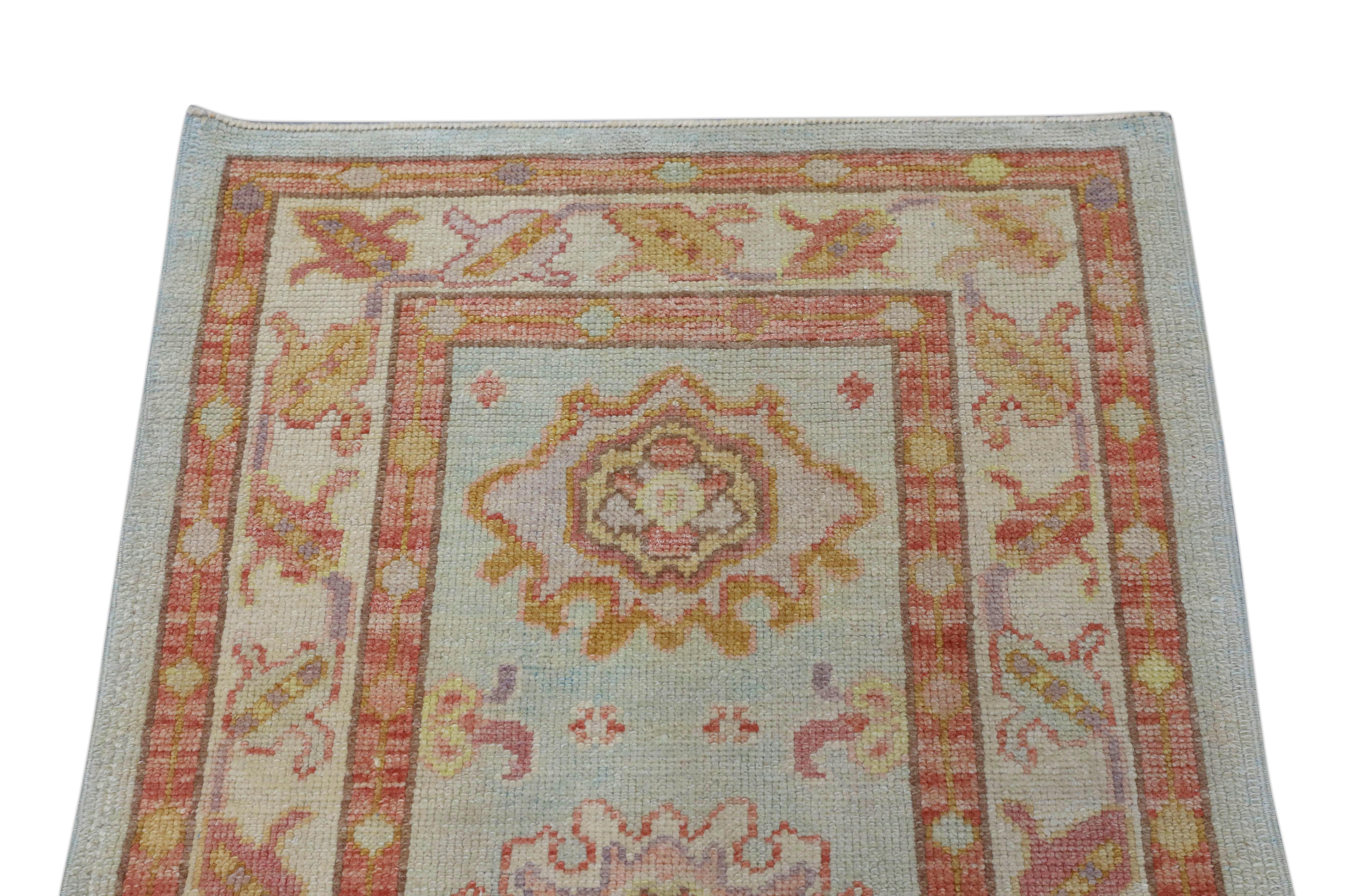 Oushak-Teppich Orientalischer handgeknüpfter türkischer Oushak 2'10