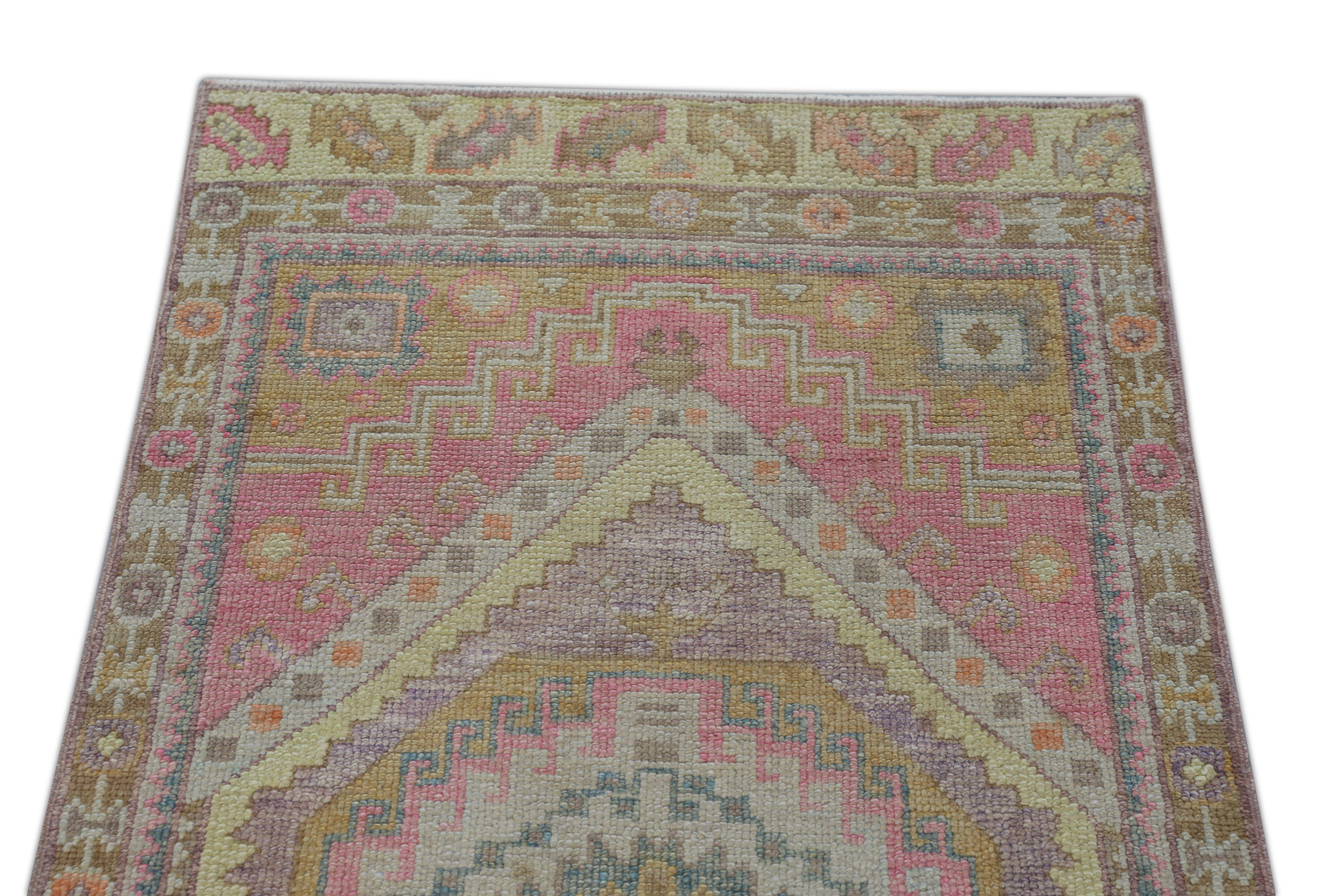 Oushak-Teppich Orientalischer handgeknüpfter türkischer Oushak 2'10