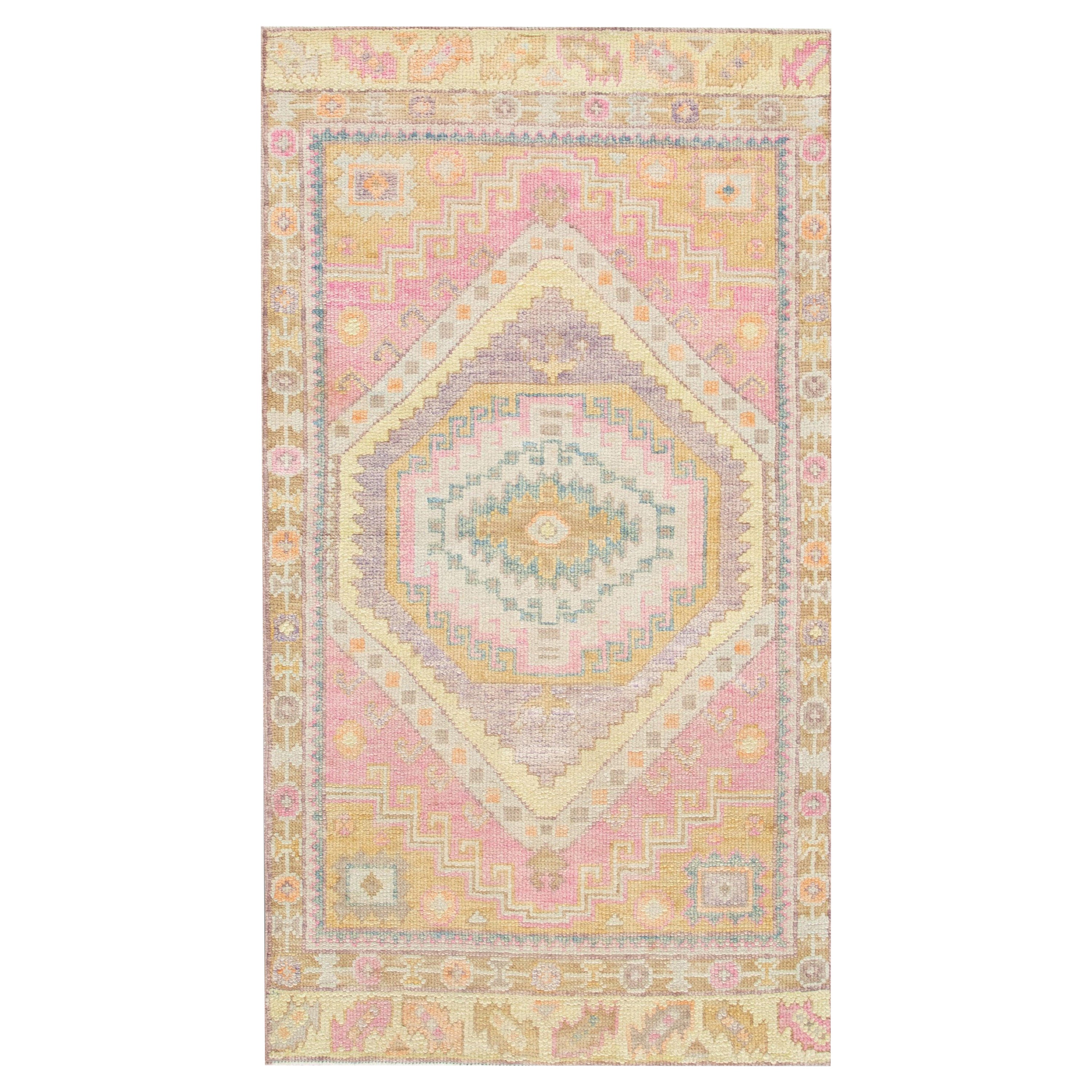 Oushak-Teppich Orientalischer handgeknüpfter türkischer Oushak 2'10" x 5'1" #2775 im Angebot