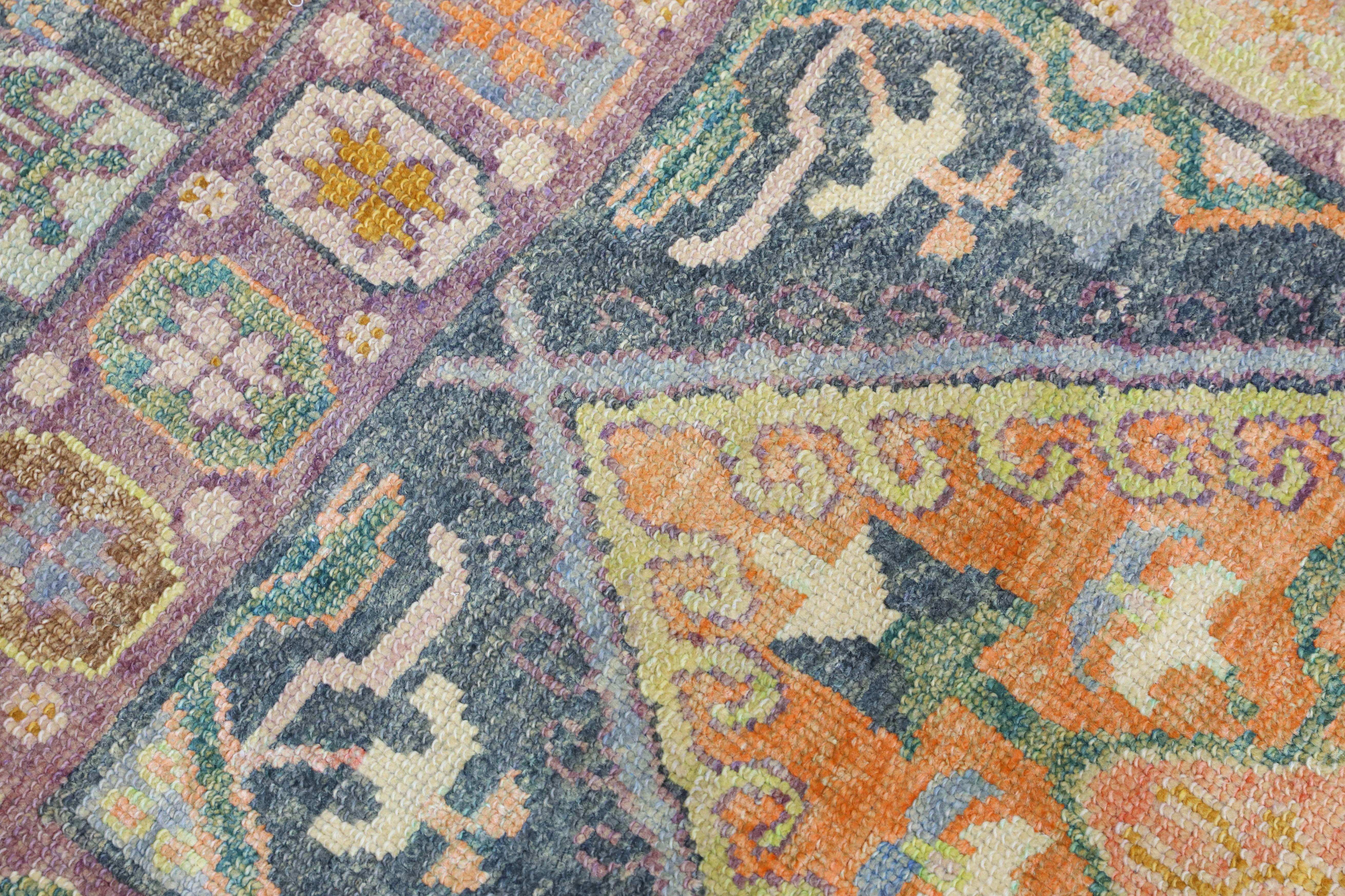 Oushak Rug Oriental Hand Knotted Turkish Oushak 2'10