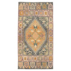 Oushak-Teppich Orientalischer handgeknüpfter türkischer Oushak 2'10" x 5'5" #4162