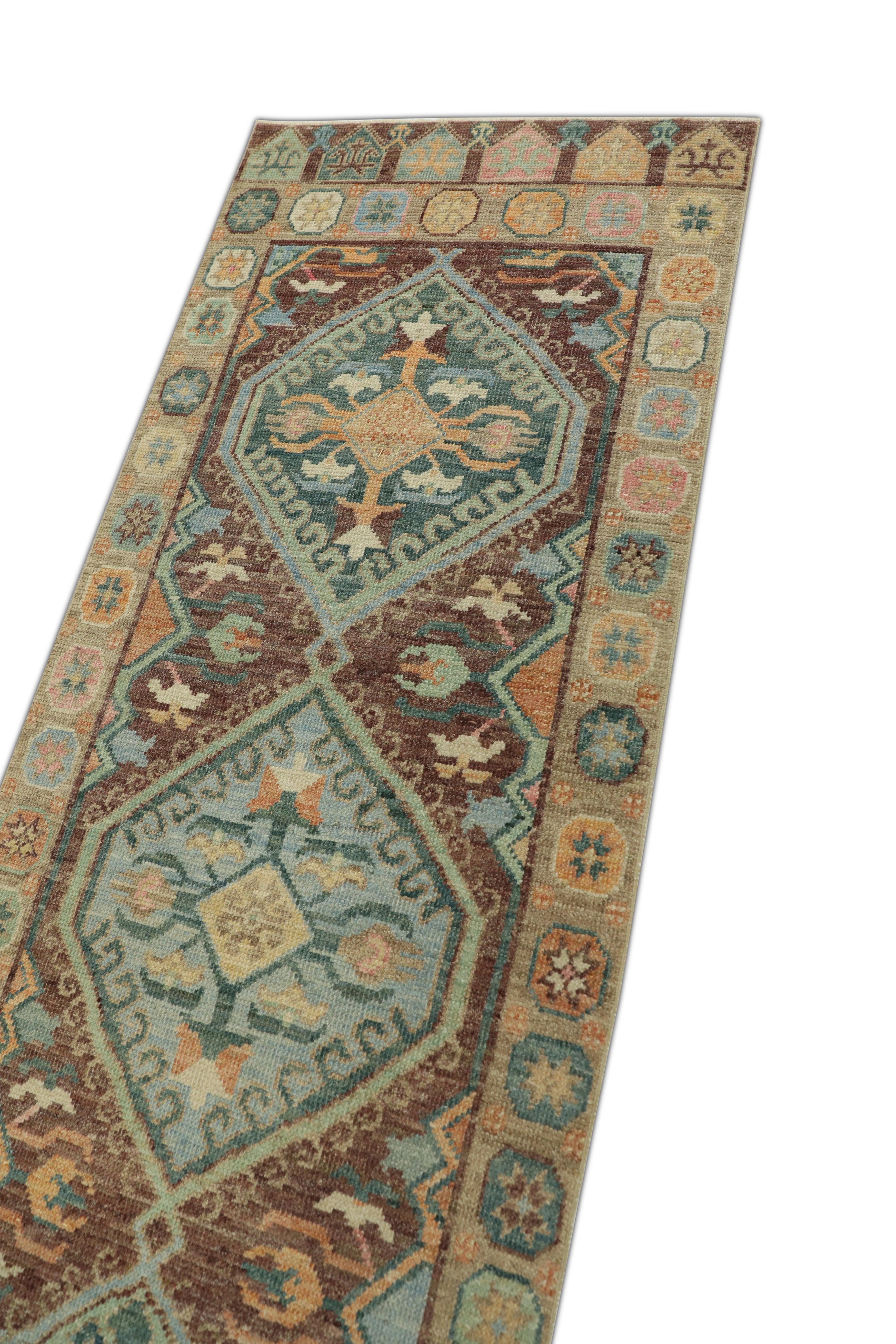 Turc Tapis oriental noué à la main turc Oushak 2'10