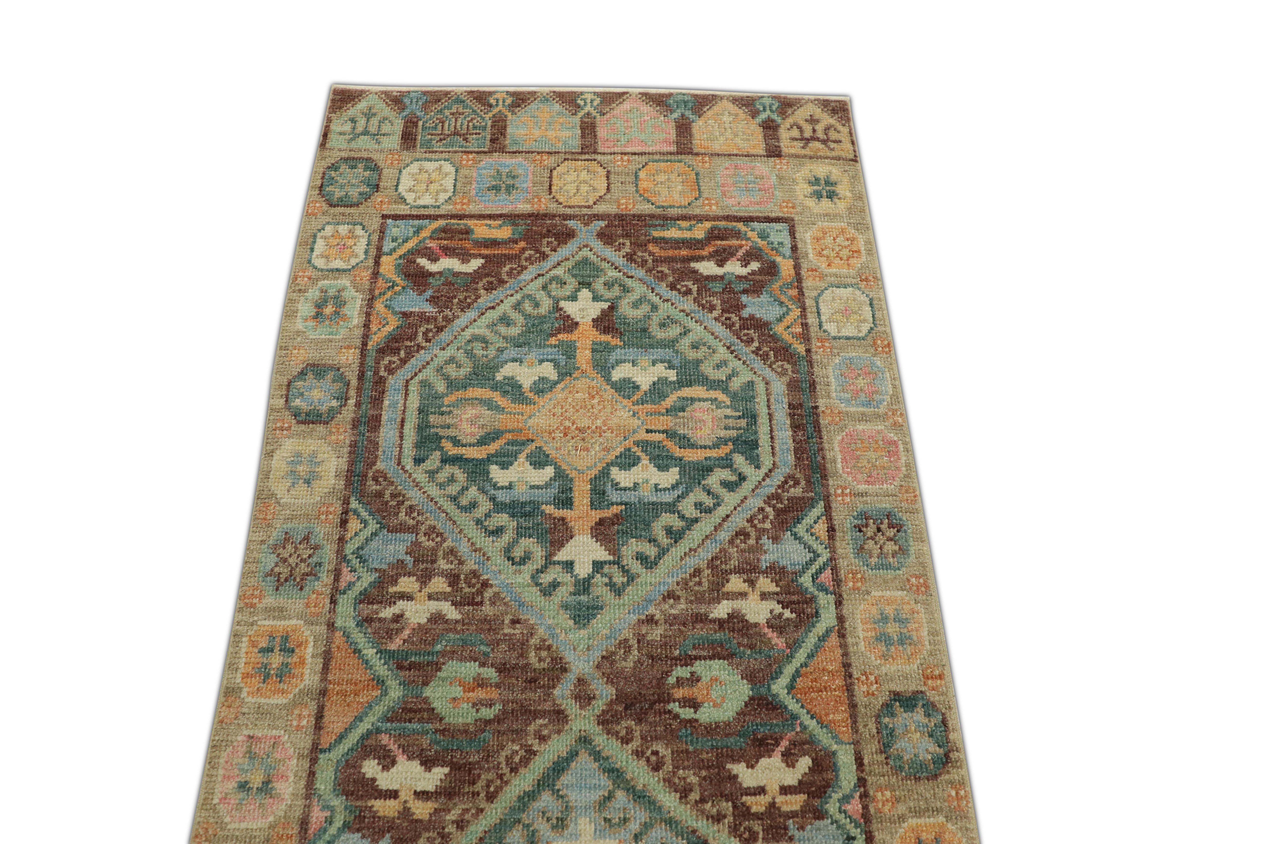 Noué à la main Tapis oriental noué à la main turc Oushak 2'10