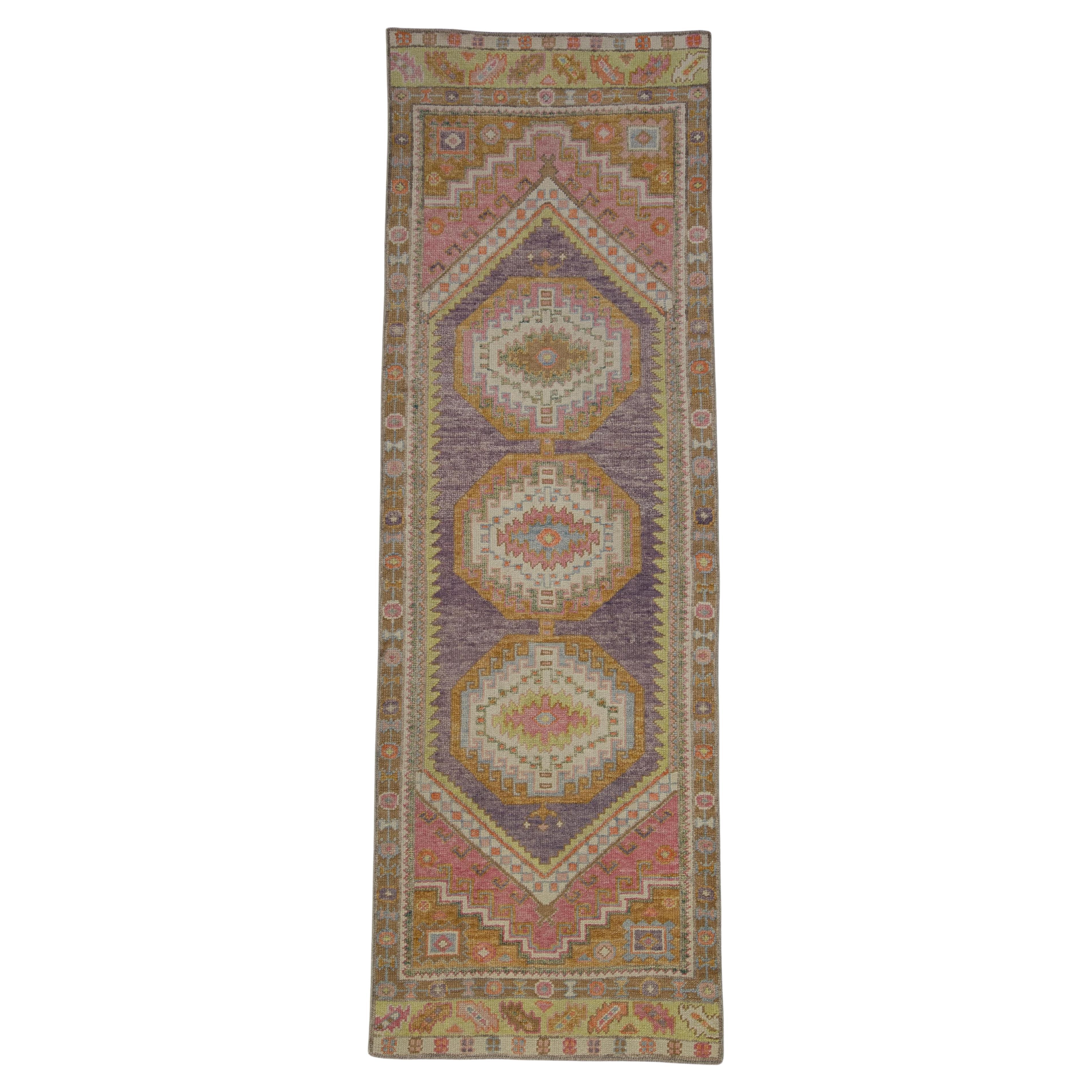 Oushak-Teppich Orientalischer handgeknüpfter türkischer Oushak 2'10" x 8'8" #2317