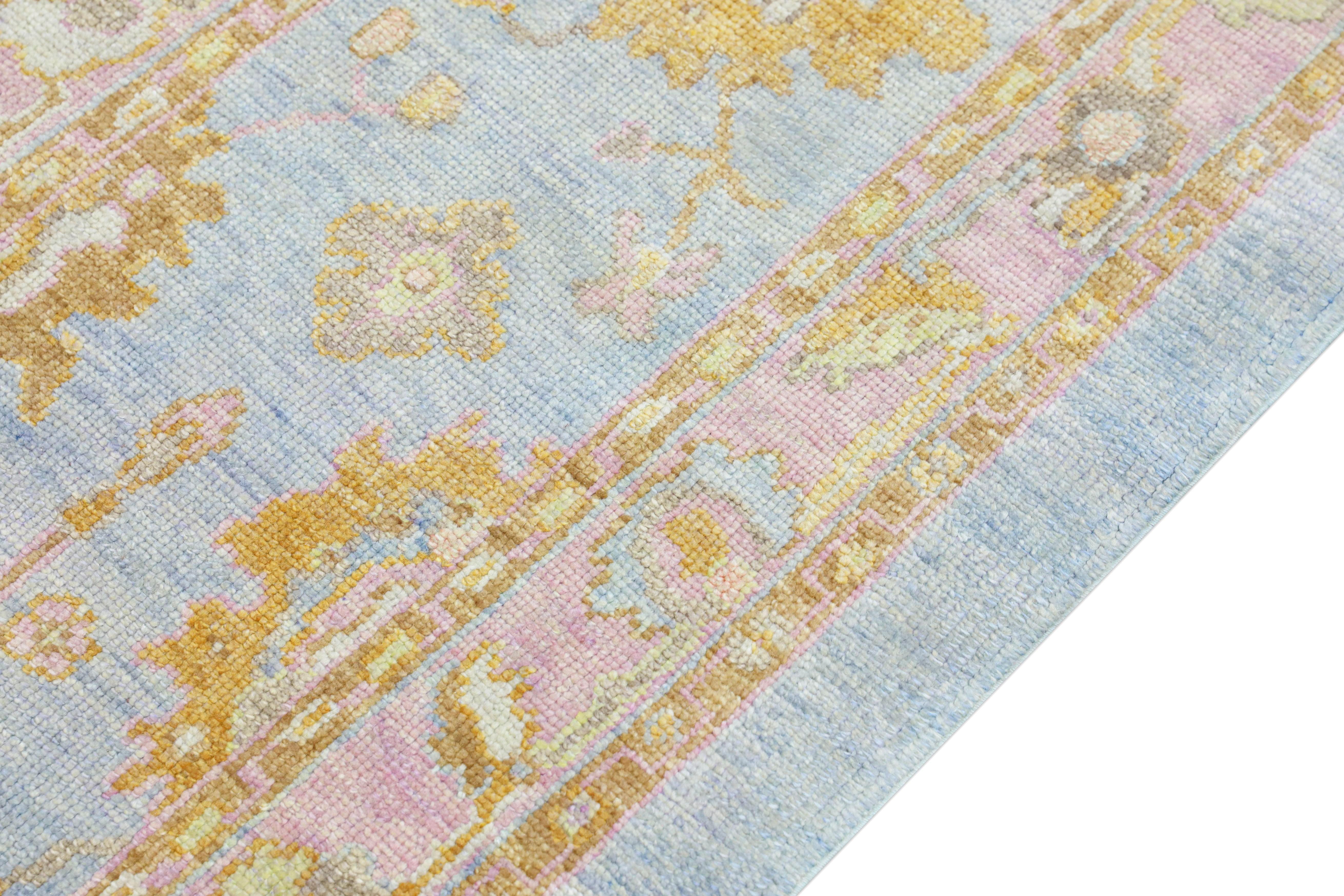 Hand-Knotted Oushak Rug Oriental Hand Knotted Turkish Oushak 2'10