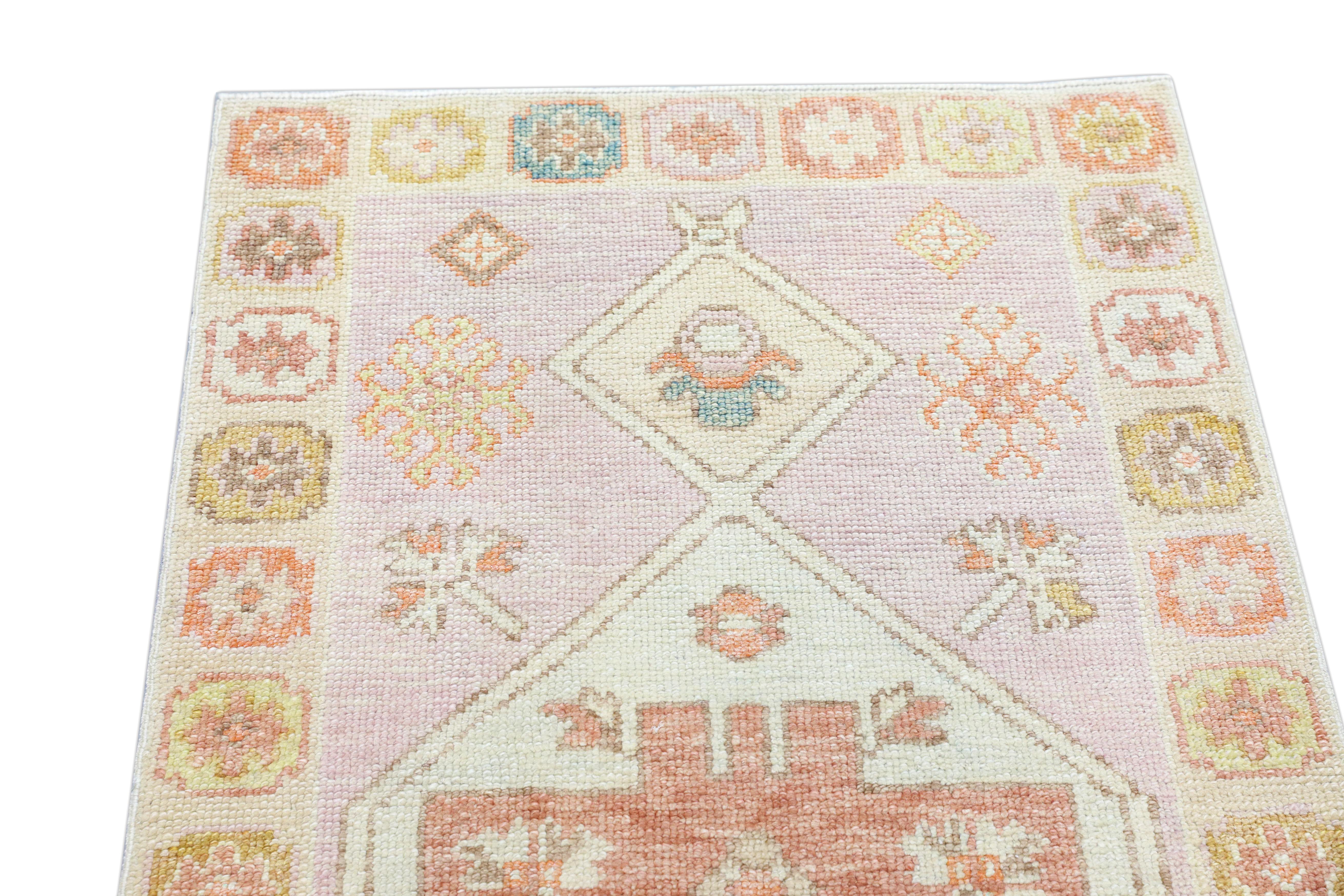 XXI secolo e contemporaneo Tappeto Oushak Orientale annodato a mano Turco Oushak 2'11