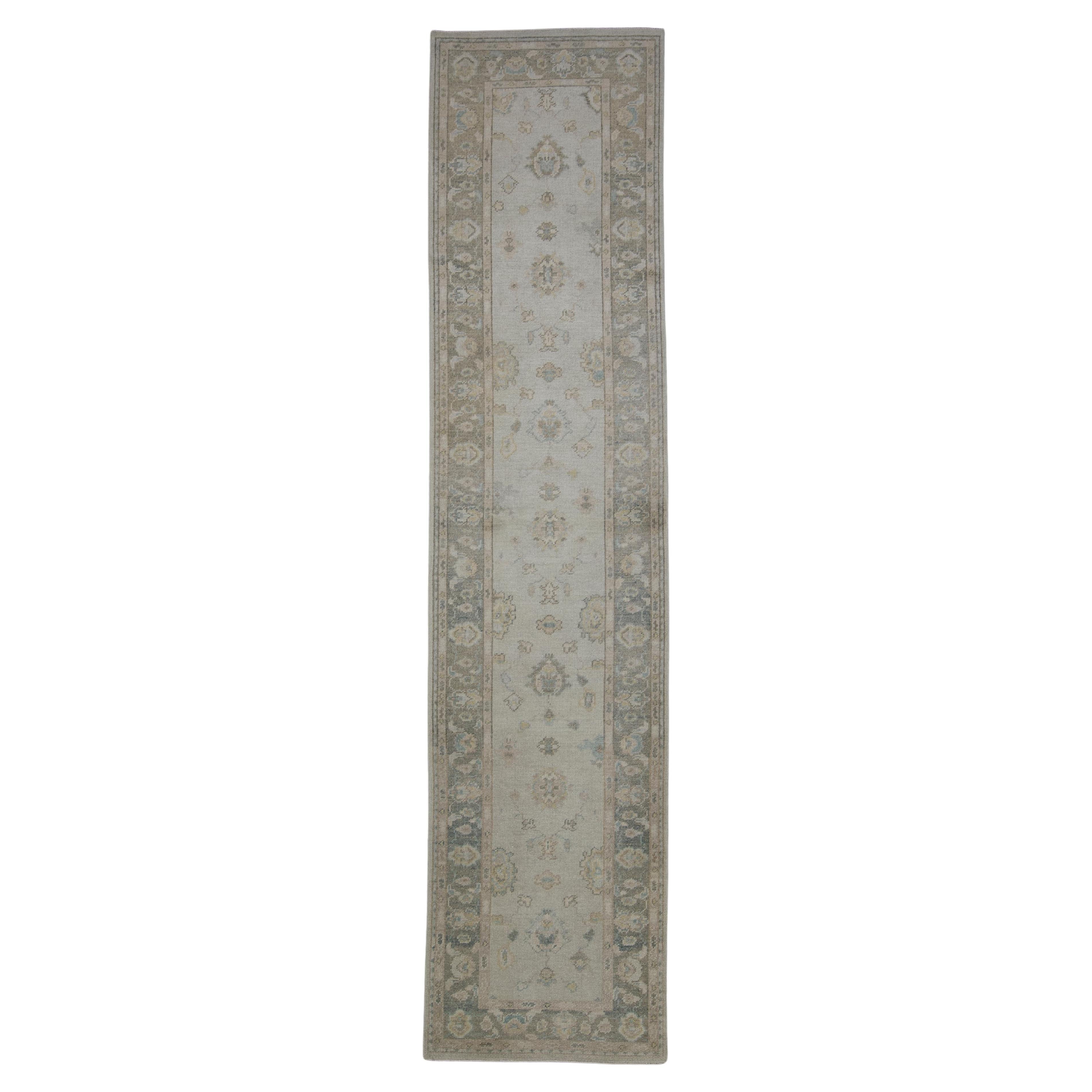 Oushak Rug Oriental Hand Knotted Turkish Oushak 2'11" x 12'8" #2335