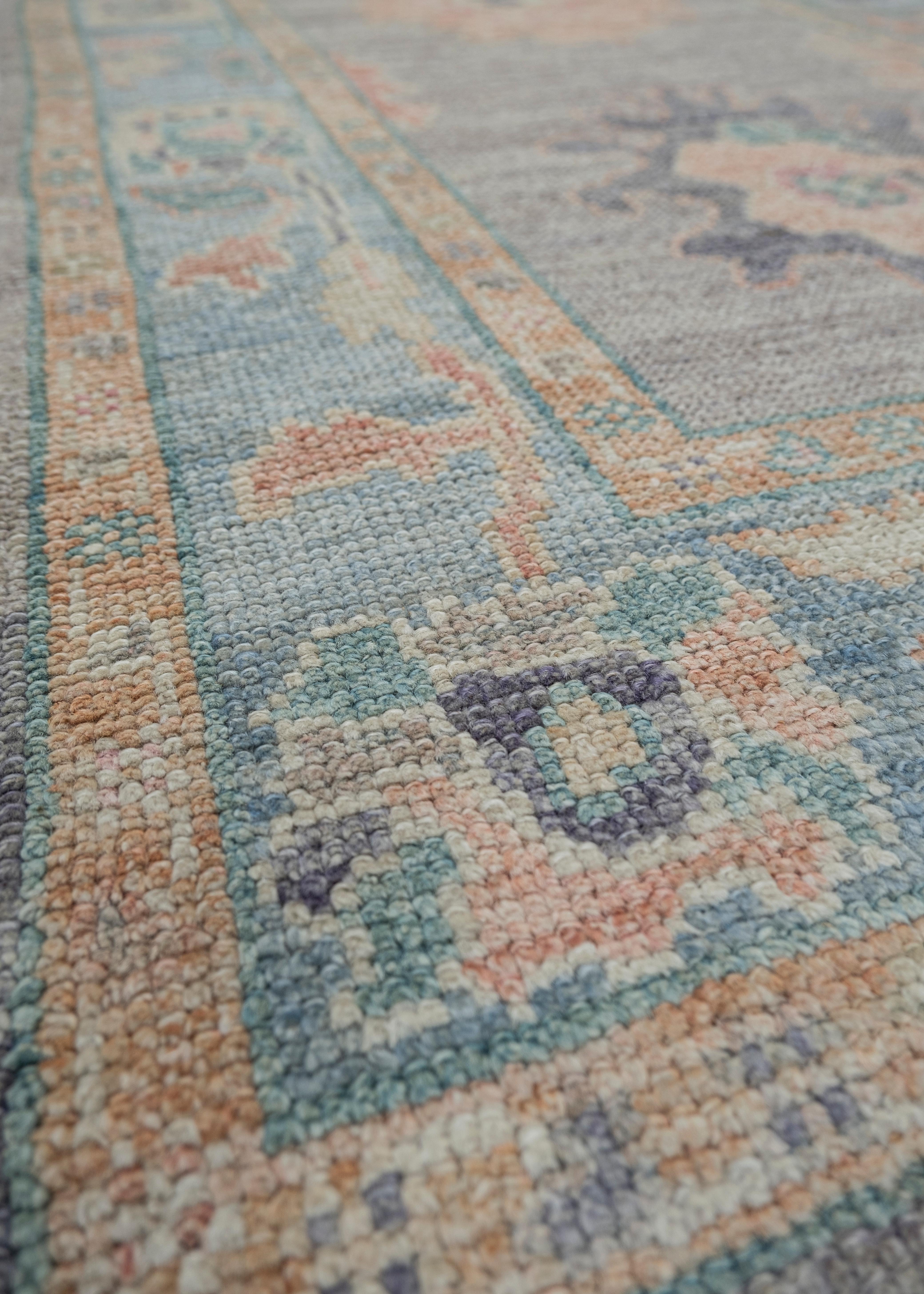 Oushak-Teppich Orientalischer handgeknüpfter türkischer Oushak 2'11
