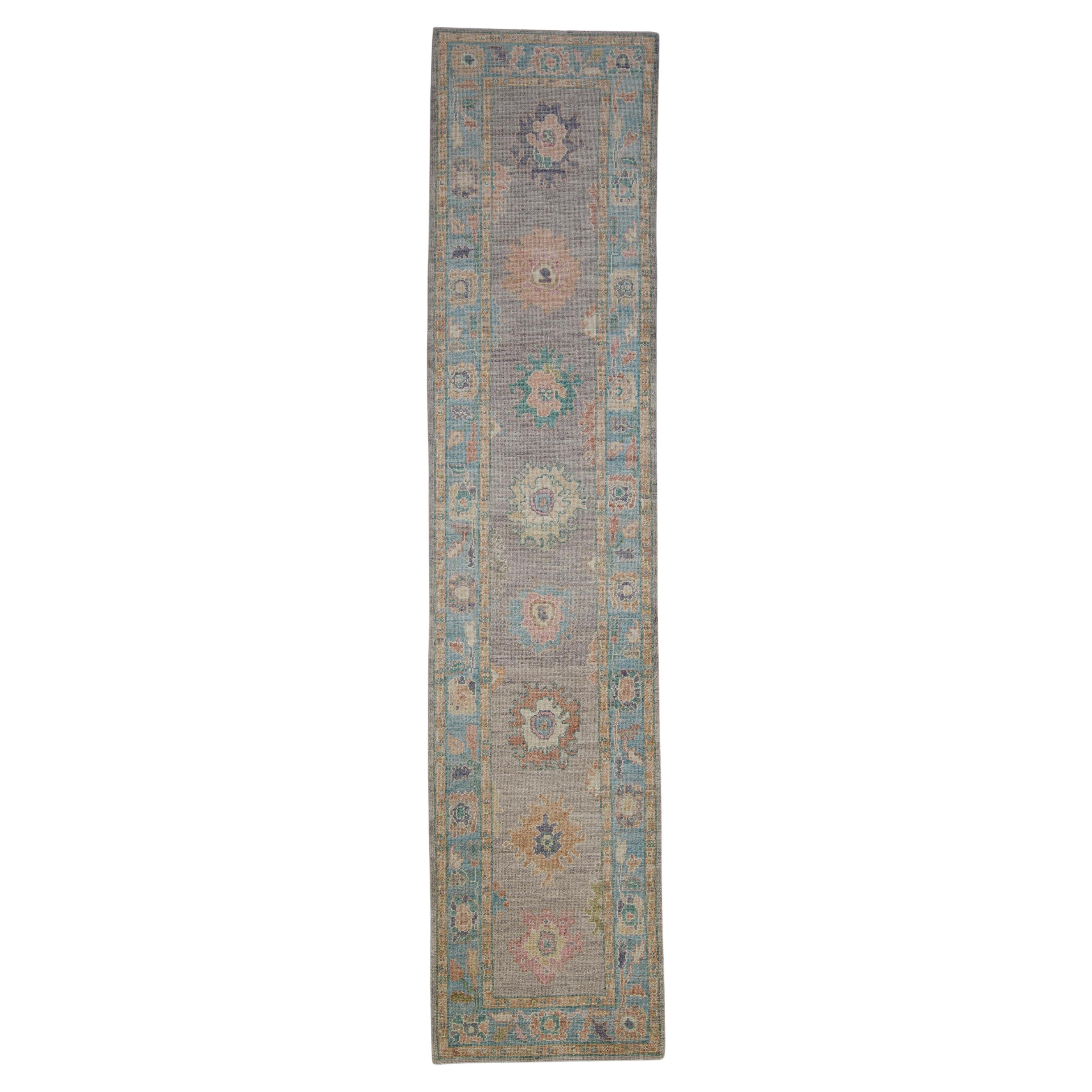 Oushak Rug Oriental Hand Knotted Turkish Oushak 2'11" x 13'1" #2083