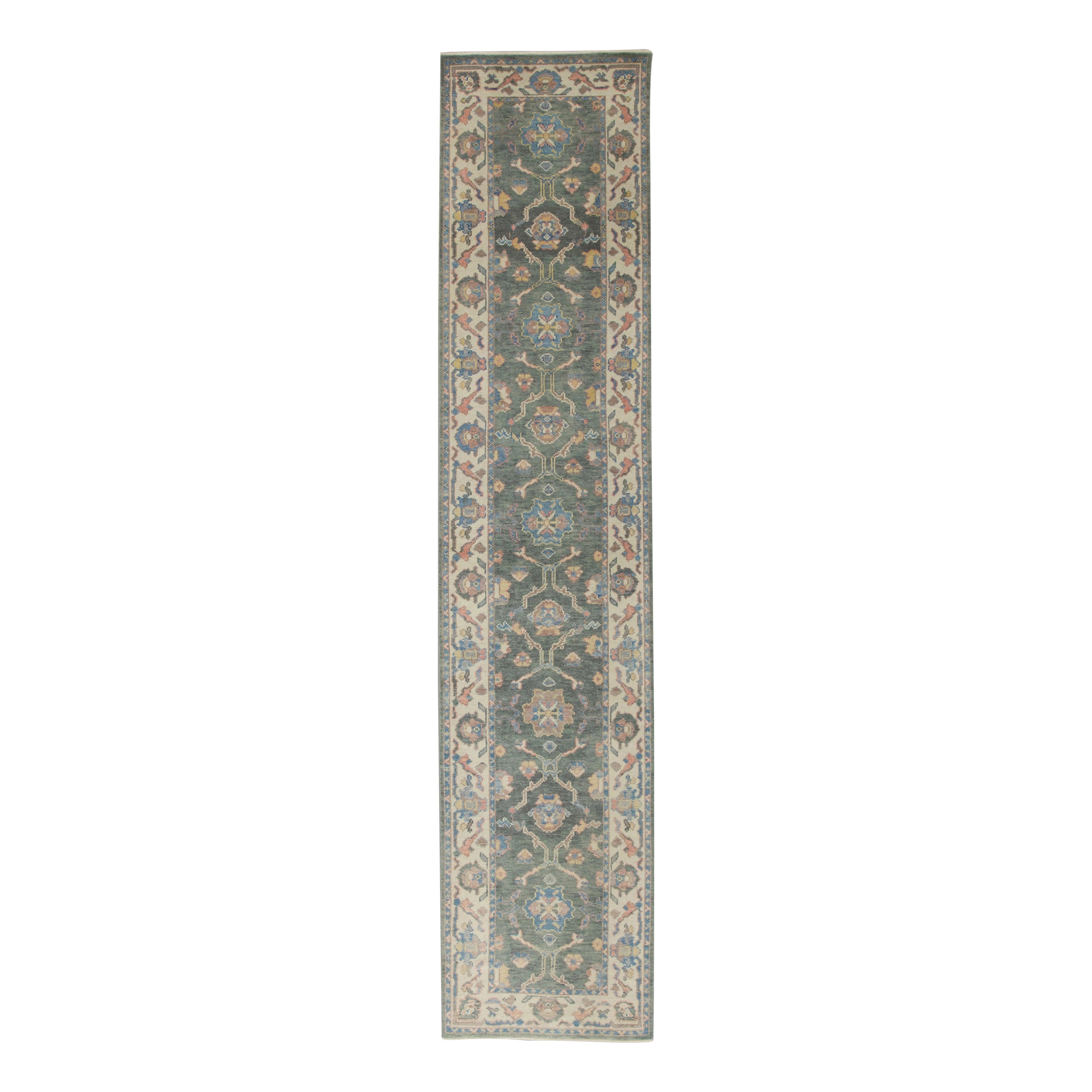 Oushak-Teppich Orientalischer handgeknüpfter türkischer Oushak 2'11" x 13'2" #2023