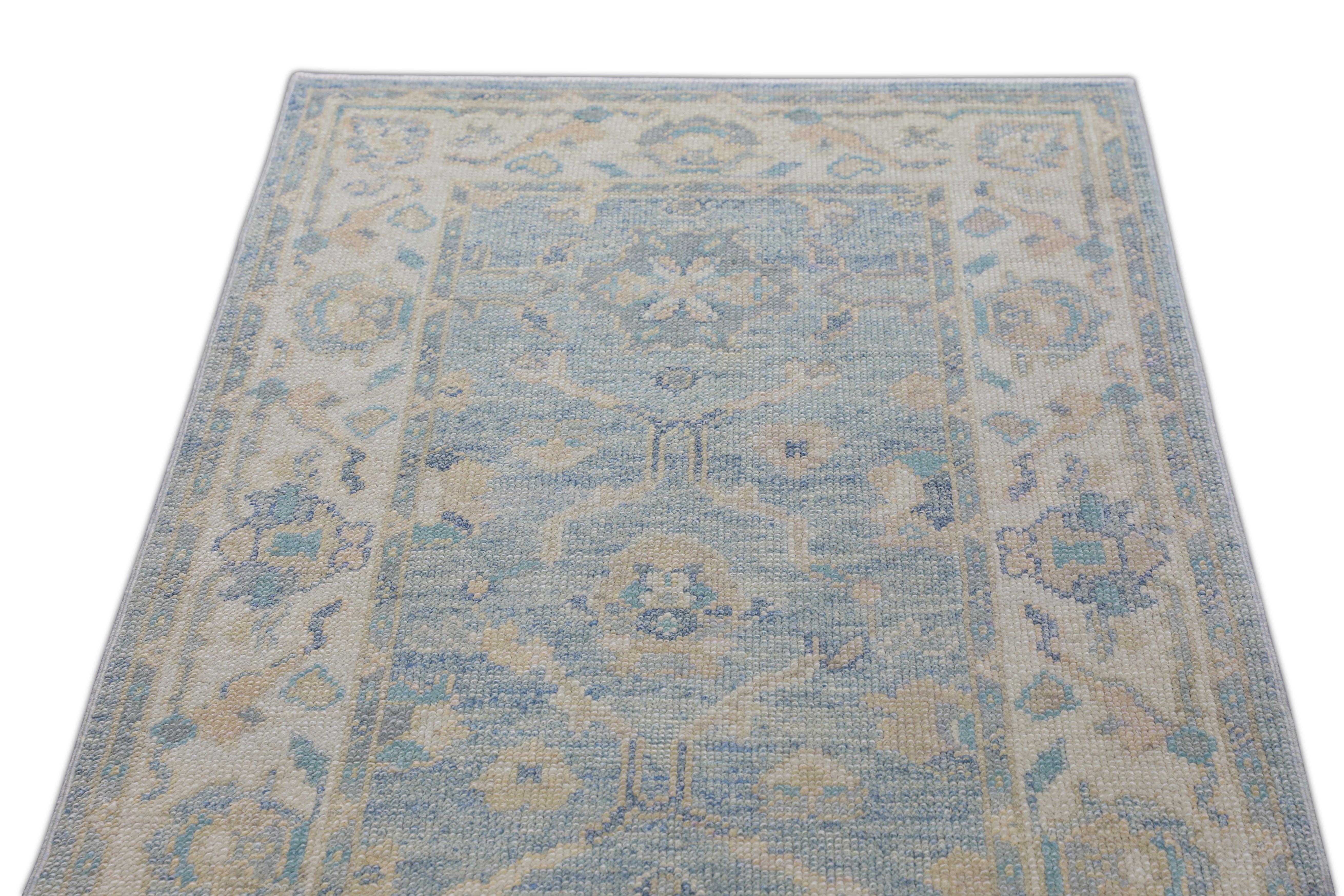 Noué à la main Tapis oriental noué à la main turc Oushak 2'11