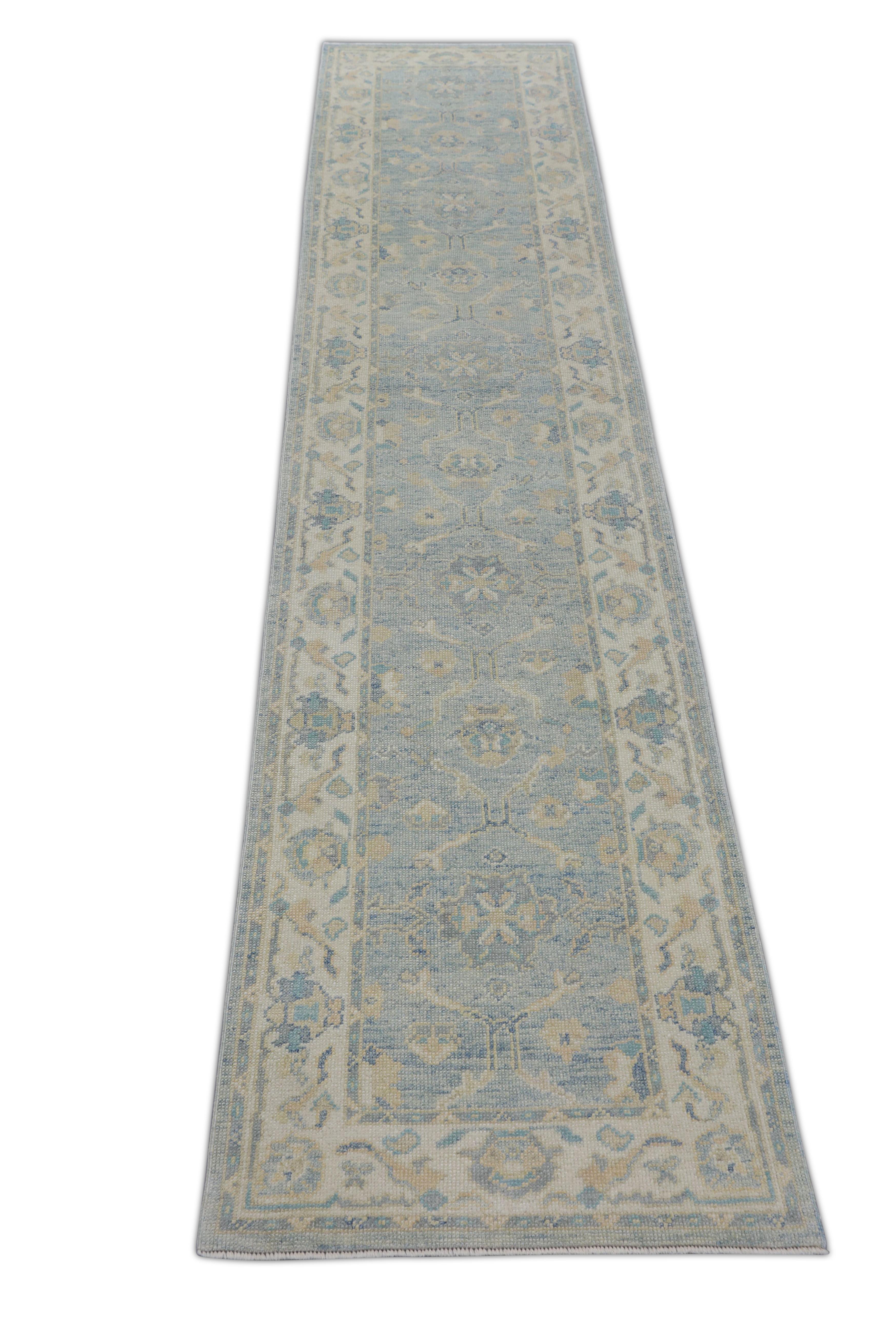 Tapis oriental noué à la main turc Oushak 2'11