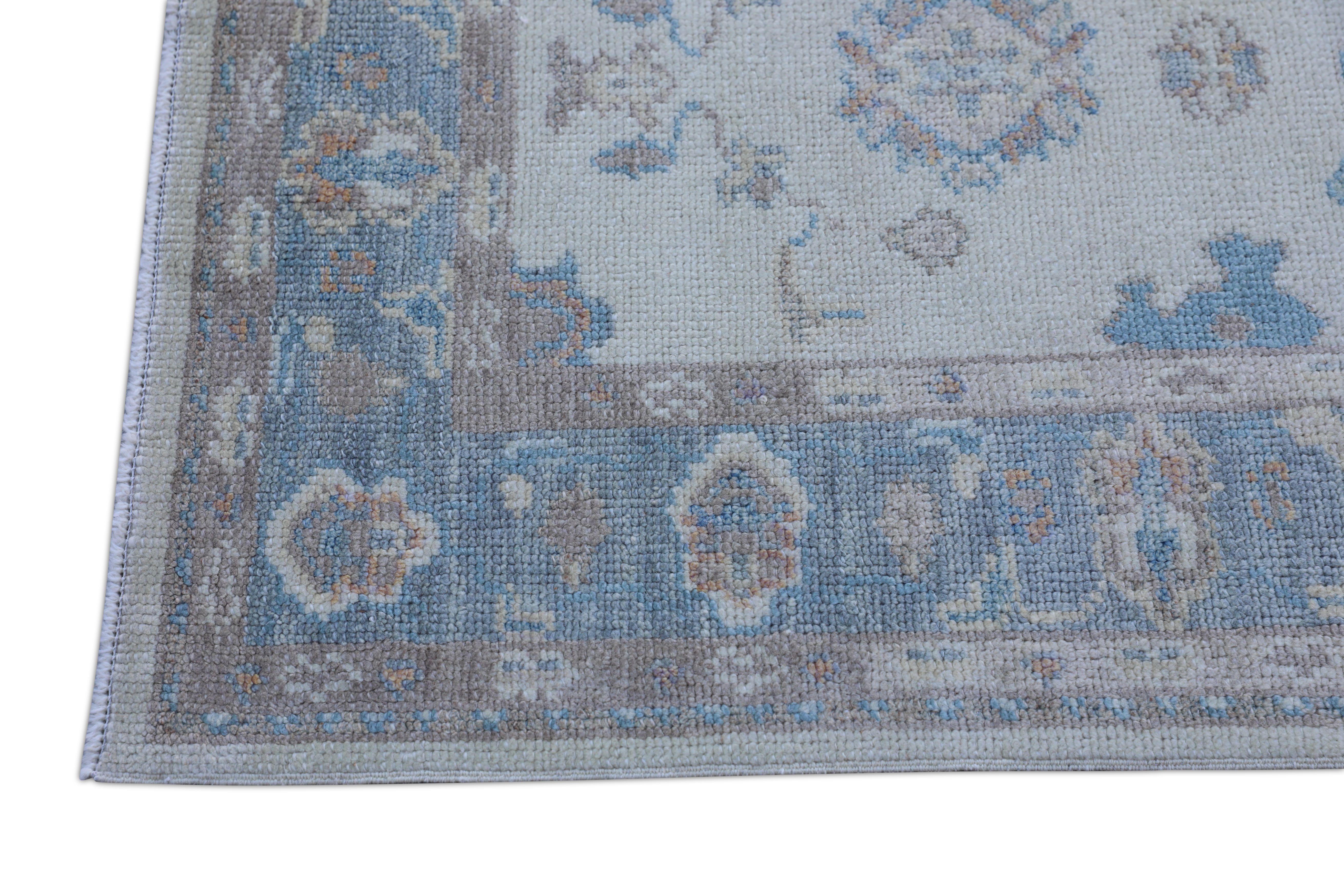 Noué à la main Tapis oriental noué à la main turc Oushak 2'11