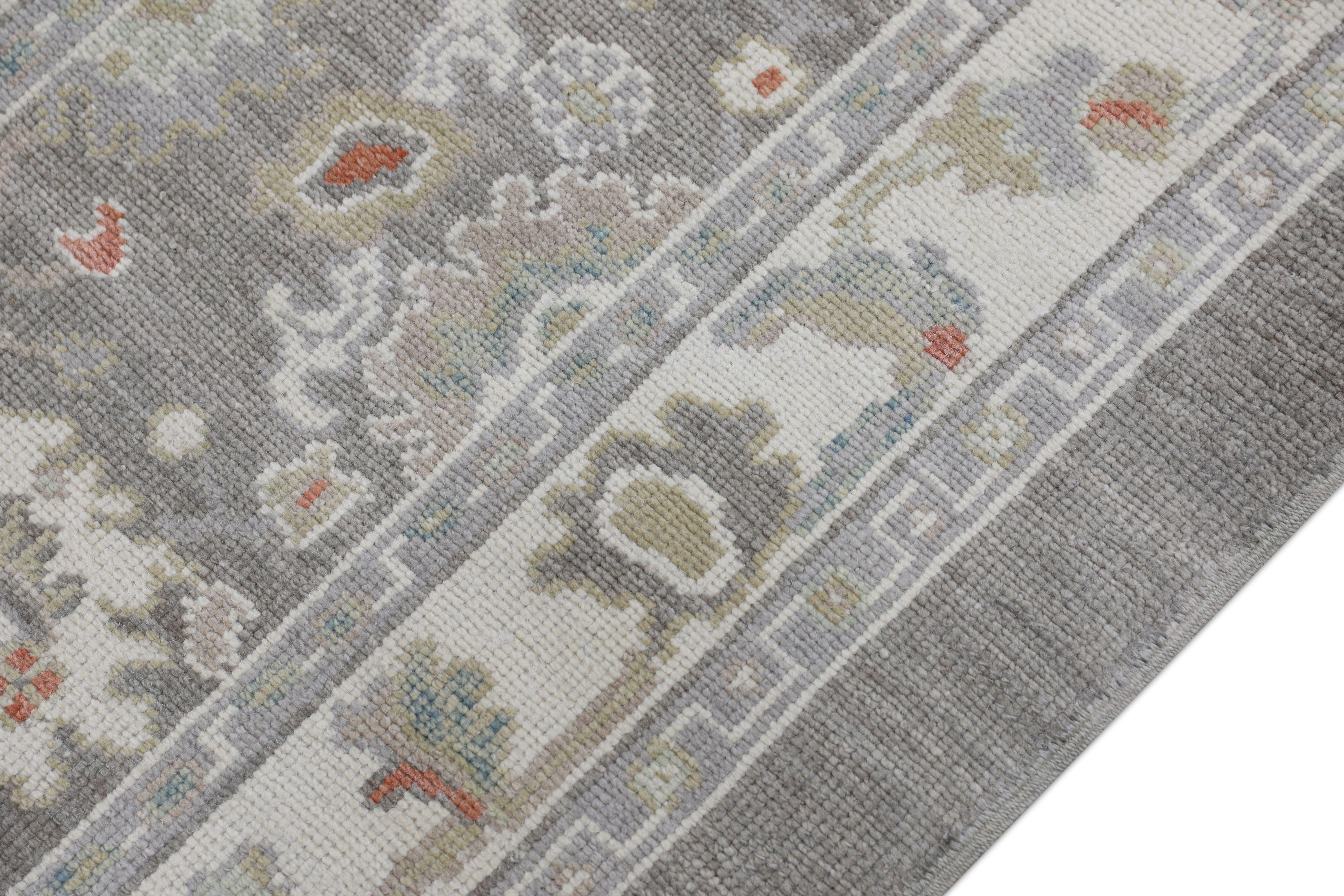 Tapis oriental noué à la main turc Oushak 2'11