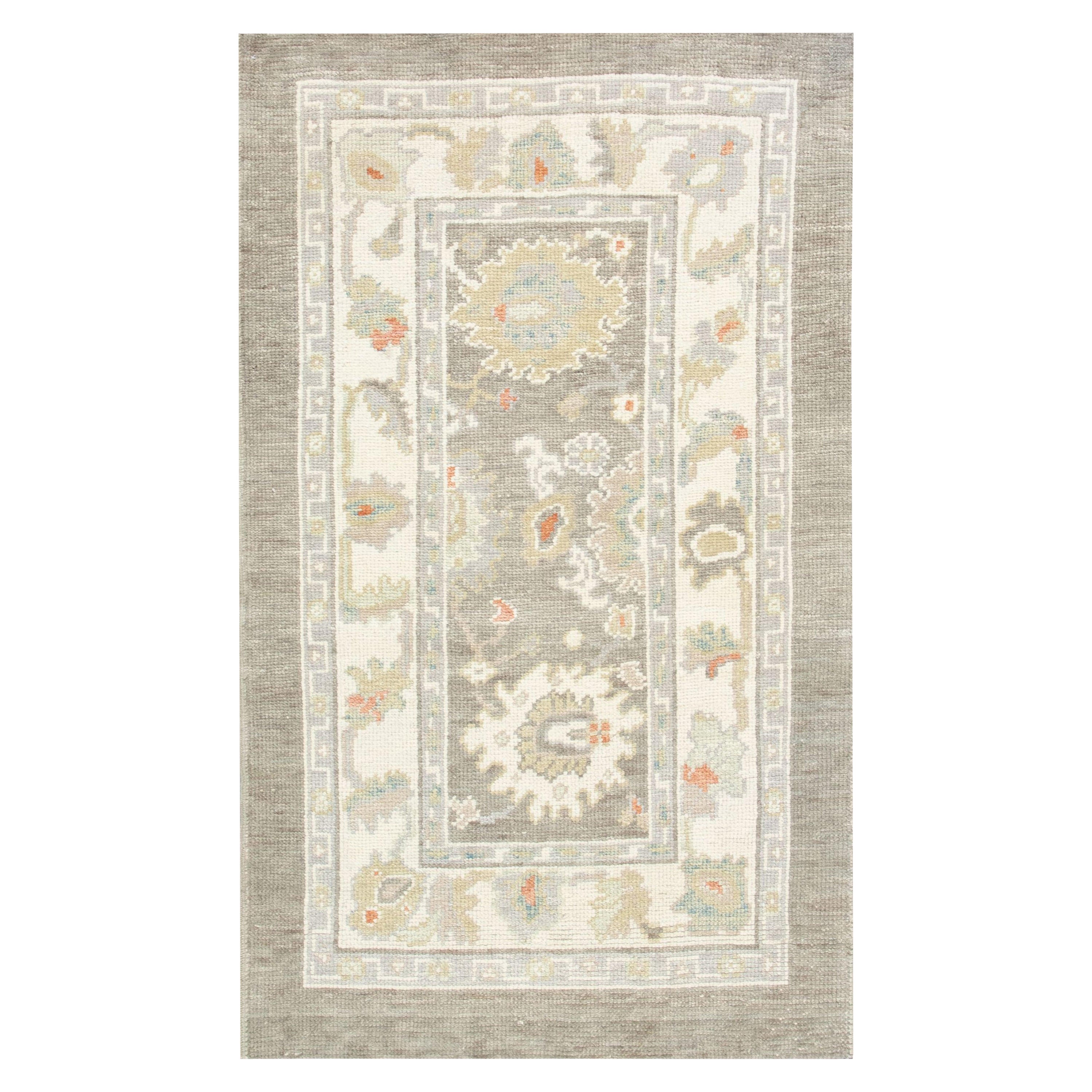 Tapis oriental noué à la main turc Oushak 2'11" x 4'10" #2837