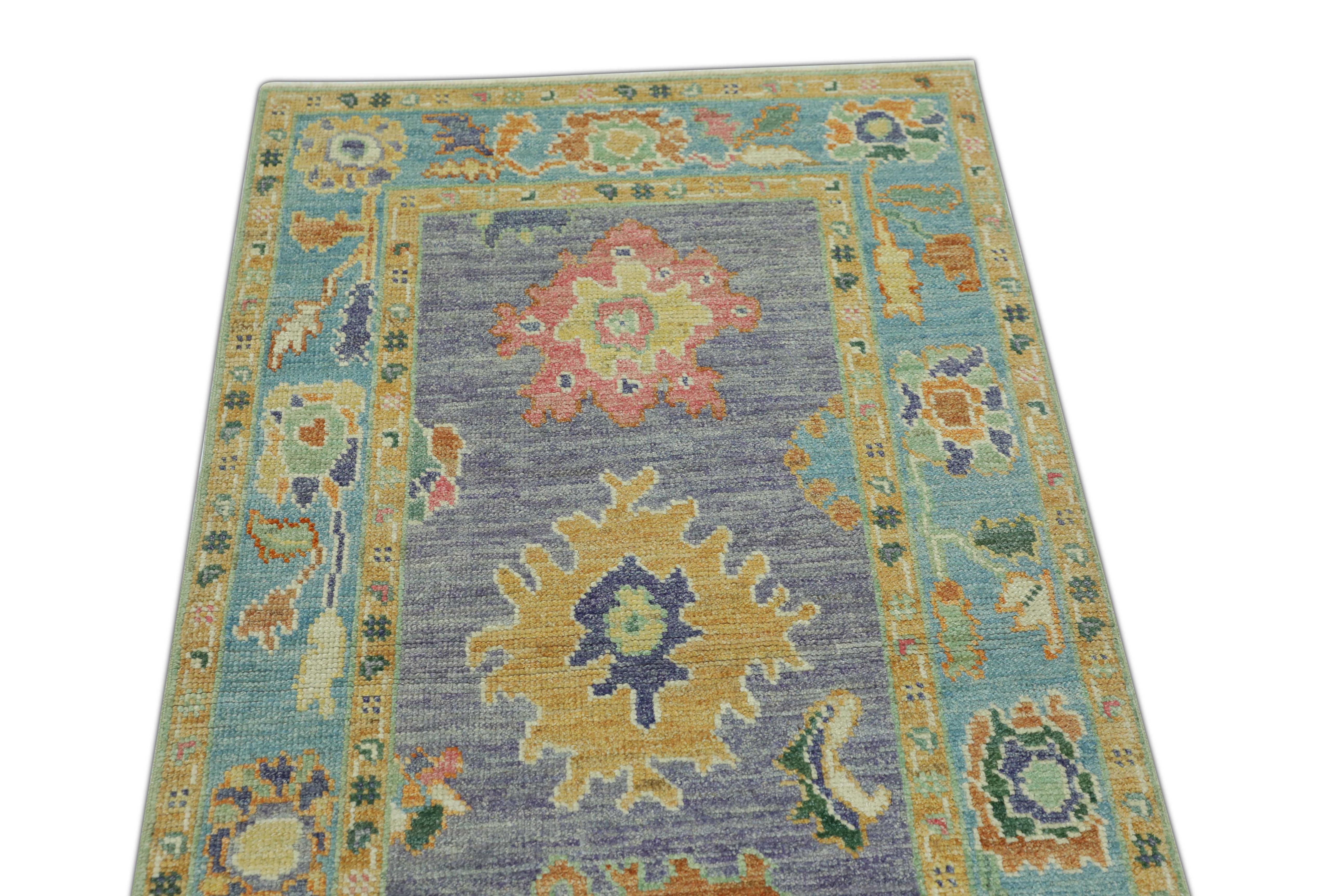 Oushak Rug Oriental Hand Knotted Turkish Oushak 2'11