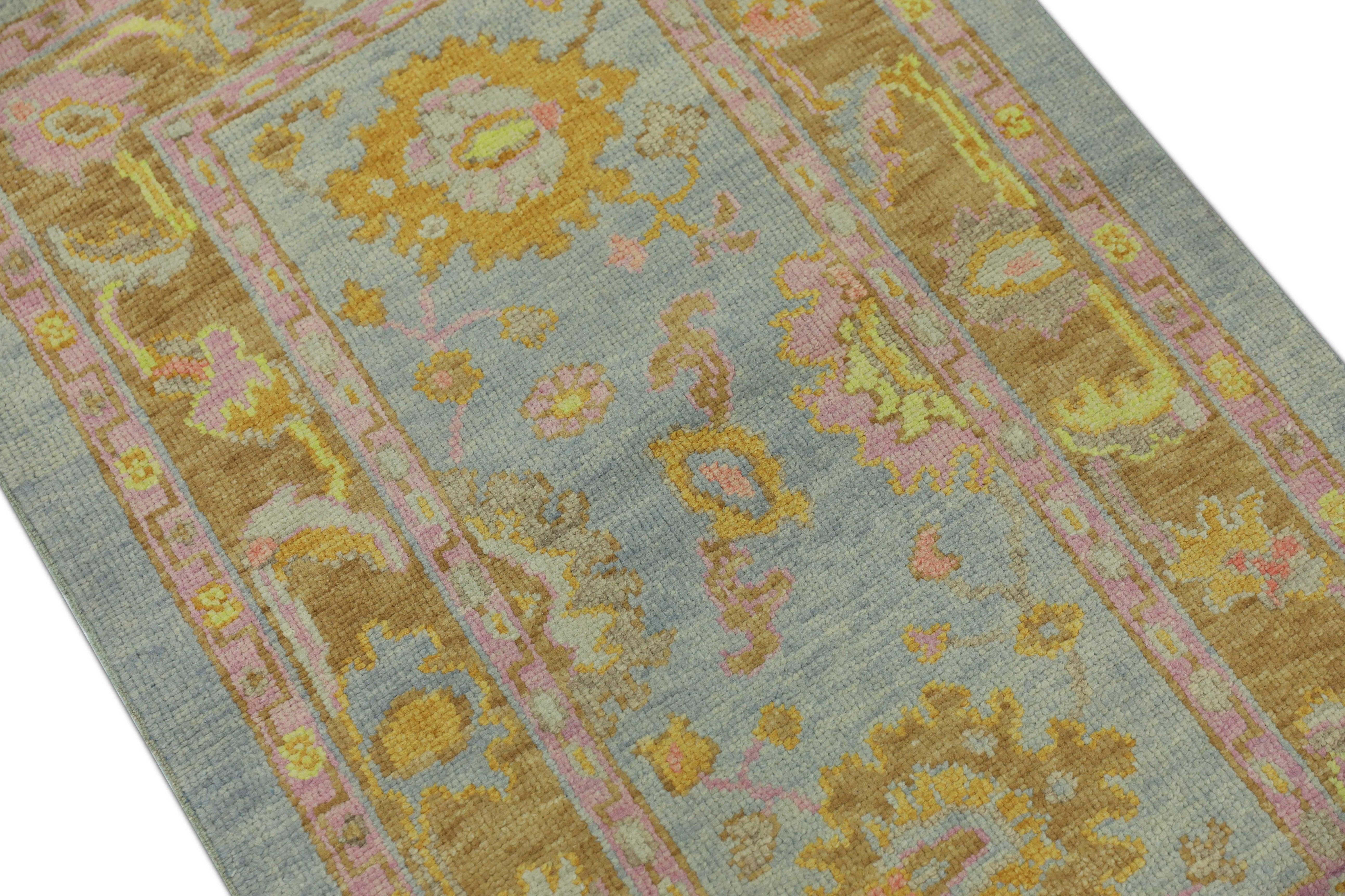 Oushak Rug Oriental Hand Knotted Turkish Oushak 2'11