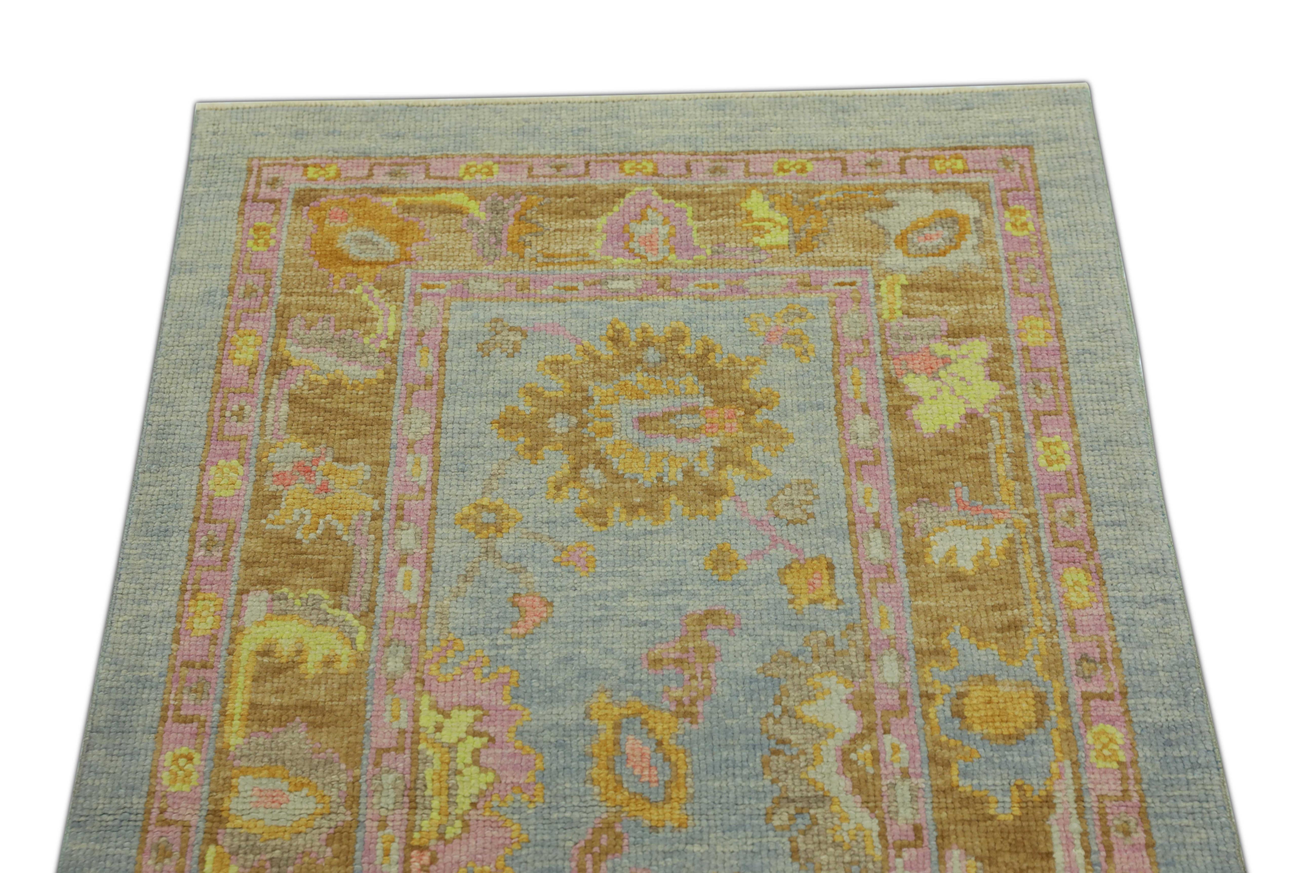 Oushak Rug Oriental Hand Knotted Turkish Oushak 2'11