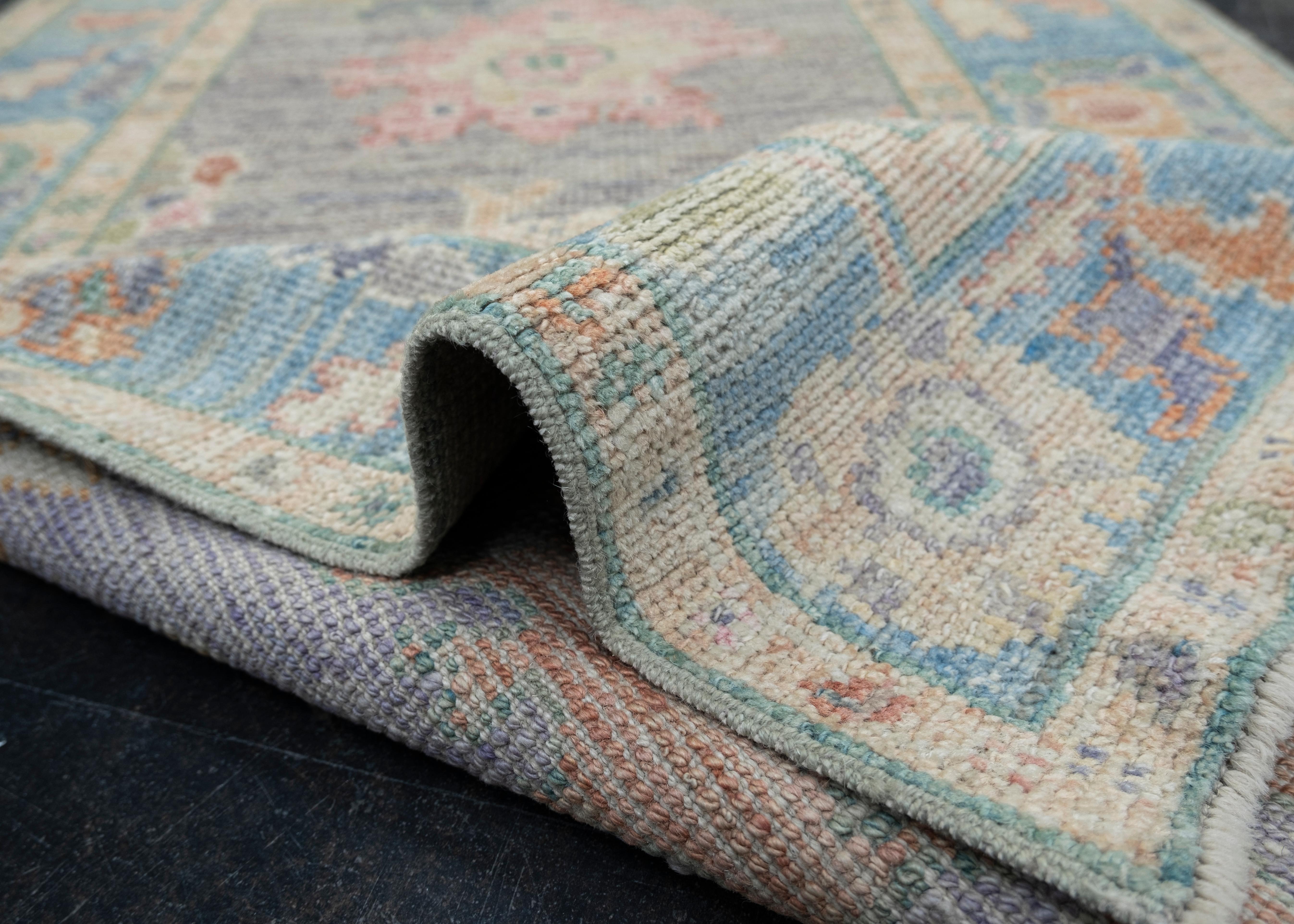 Oushak-Teppich Orientalischer handgeknüpfter türkischer Oushak 2'11