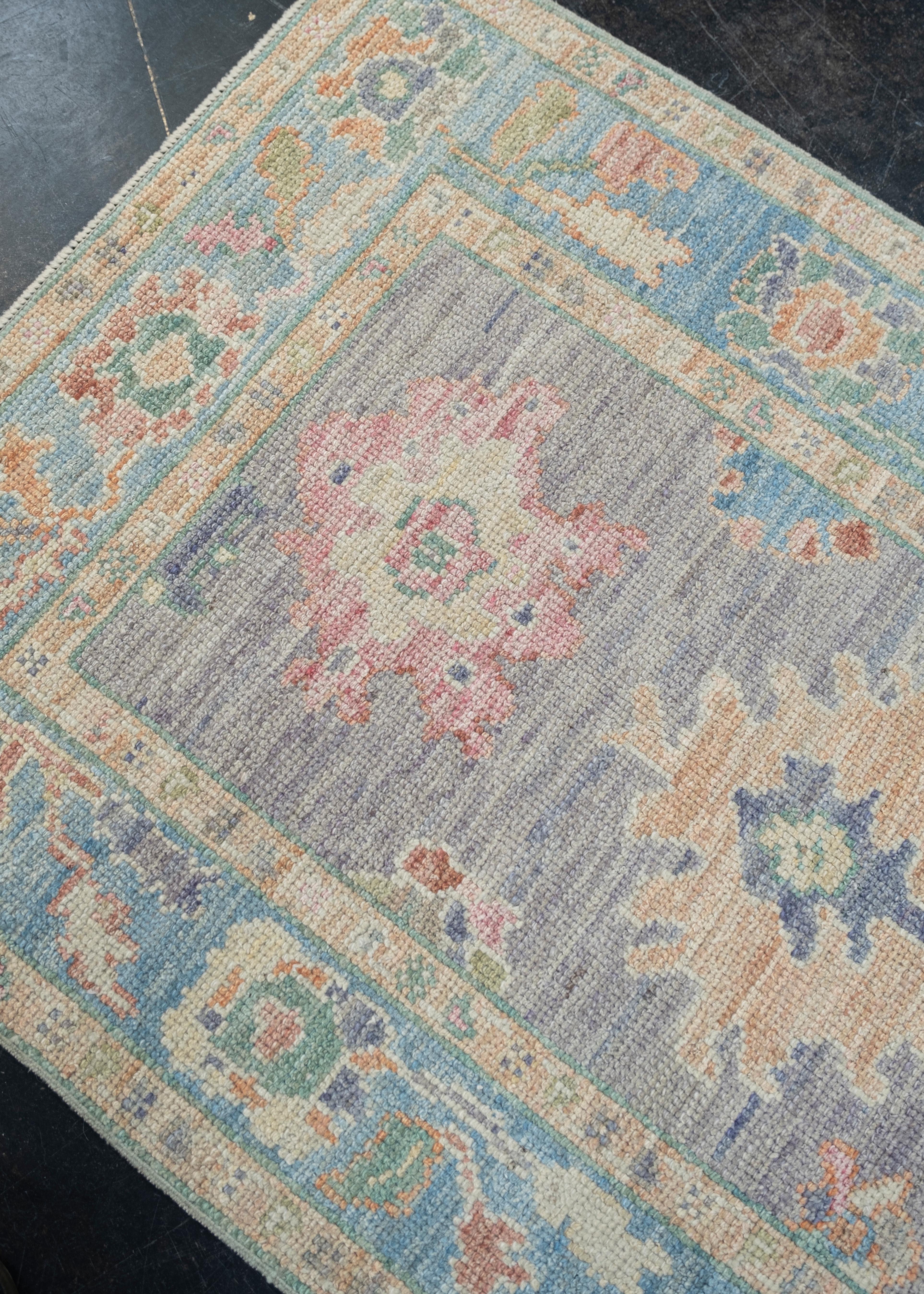 Oushak-Teppich Orientalischer handgeknüpfter türkischer Oushak 2'11