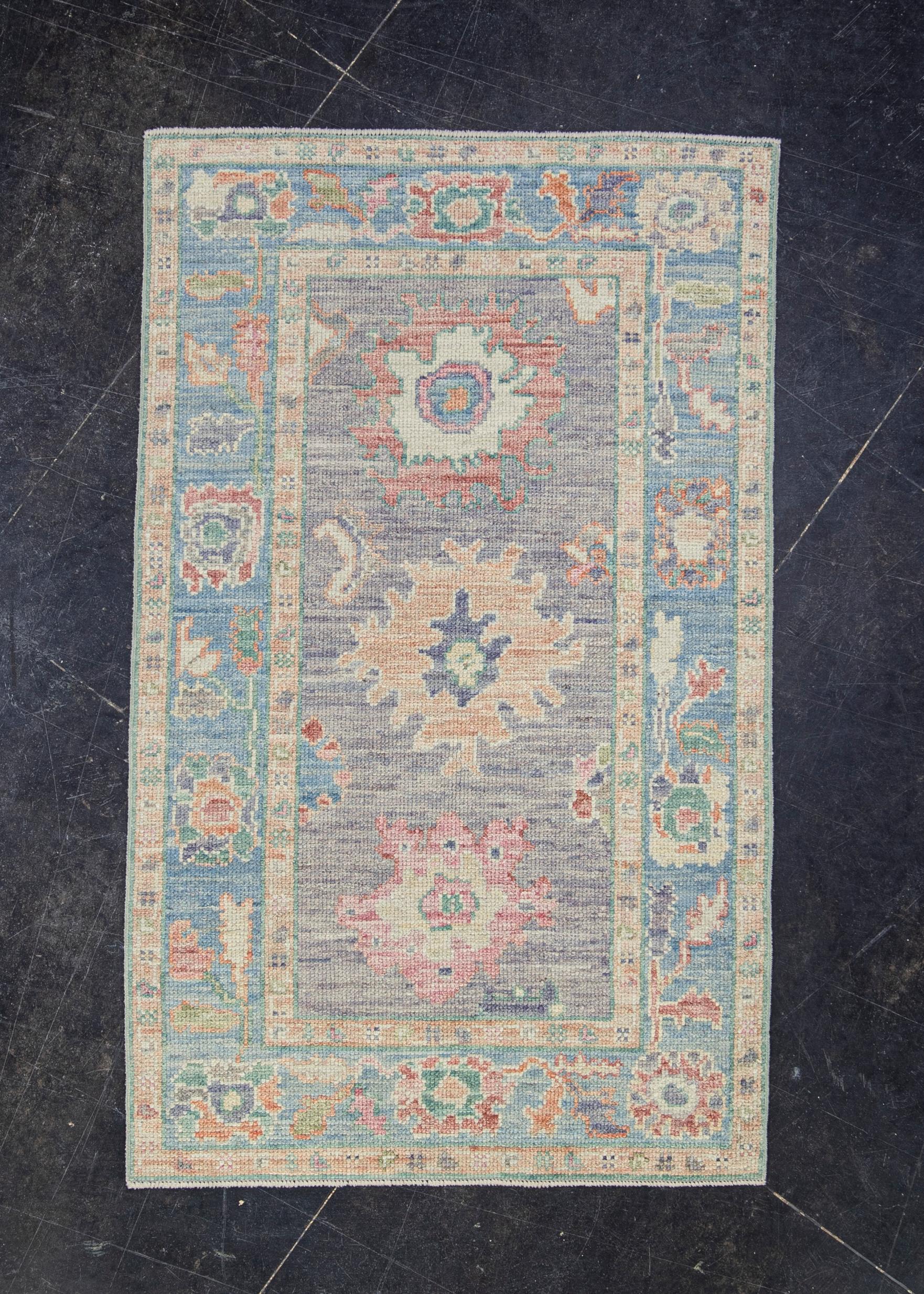 Oushak-Teppich Orientalischer handgeknüpfter türkischer Oushak 2'11