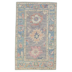 Tappeto Oushak Orientale annodato a mano Turco Oushak 2'11" x 4'9" #2293