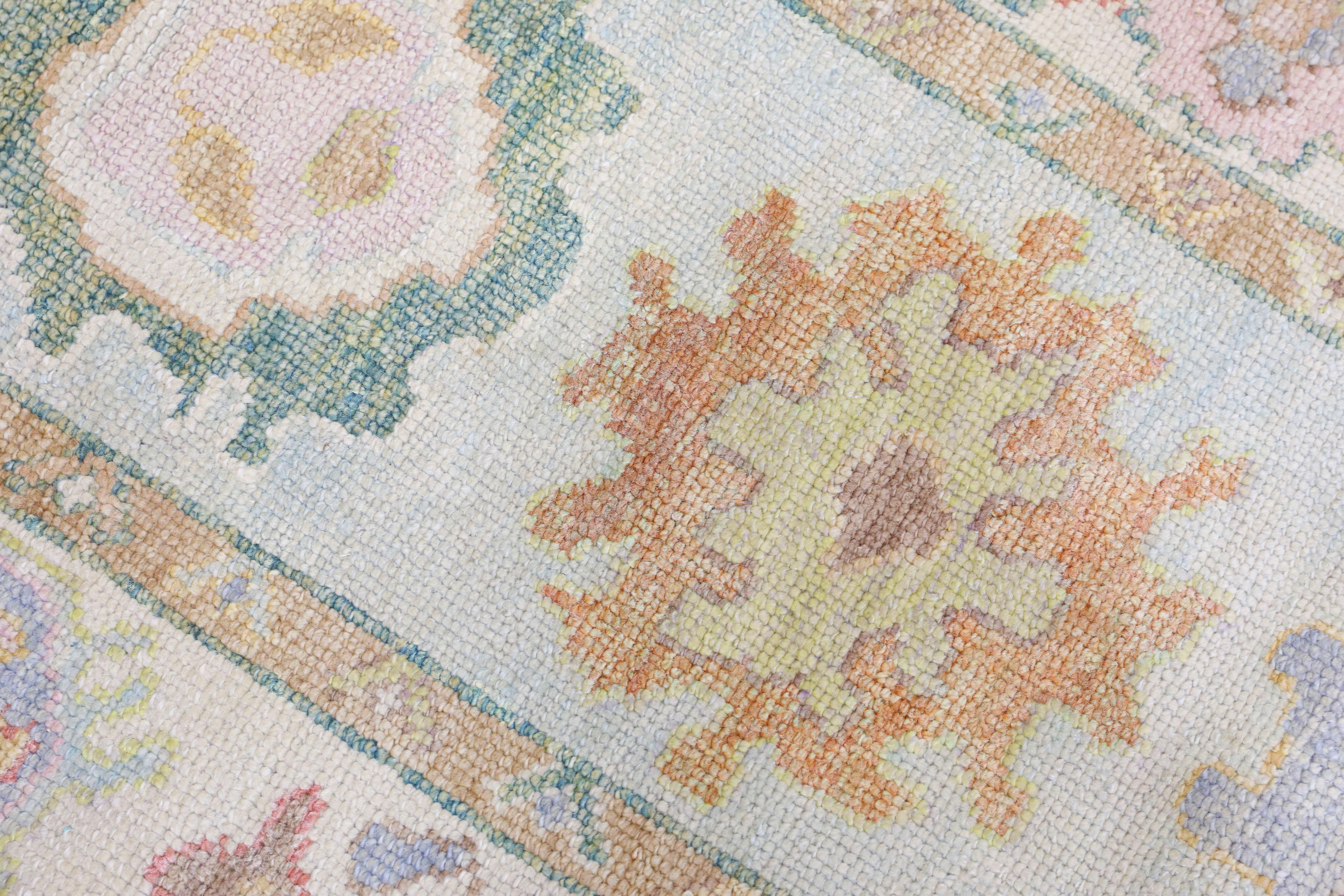 Oushak Rug Oriental Hand Knotted Turkish Oushak 2'11