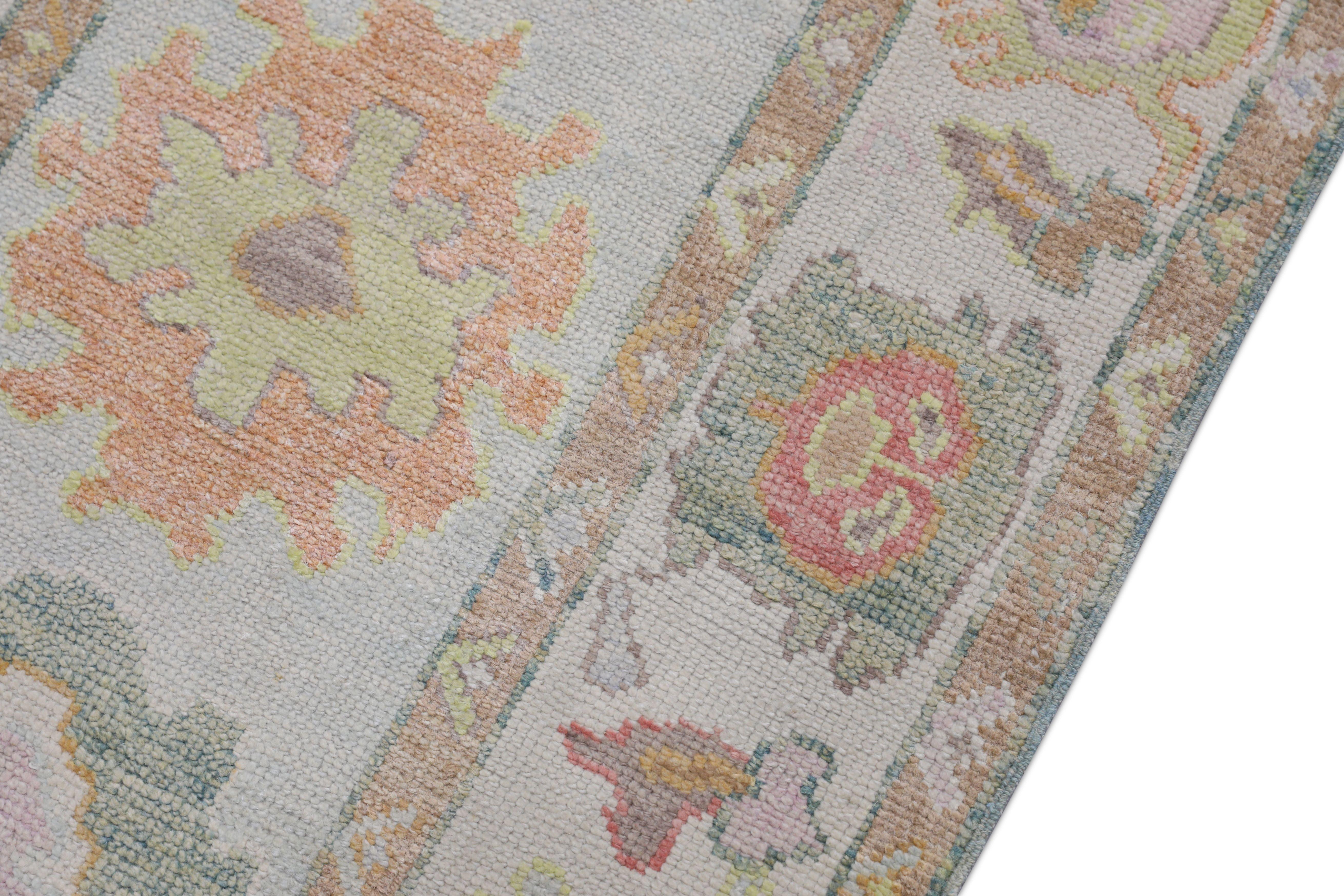 Tapis oriental noué à la main turc Oushak 2'11