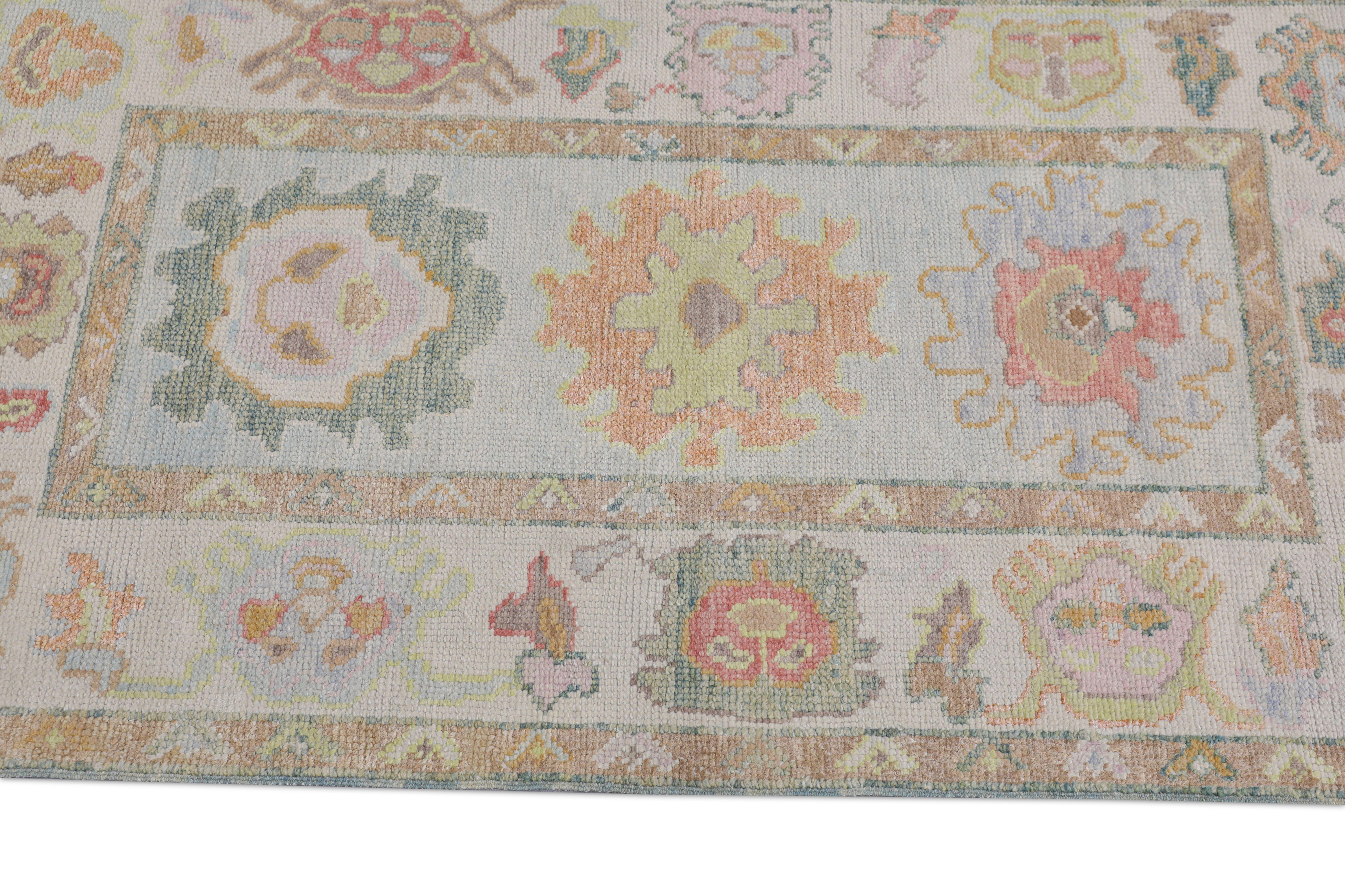 Noué à la main Tapis oriental noué à la main turc Oushak 2'11