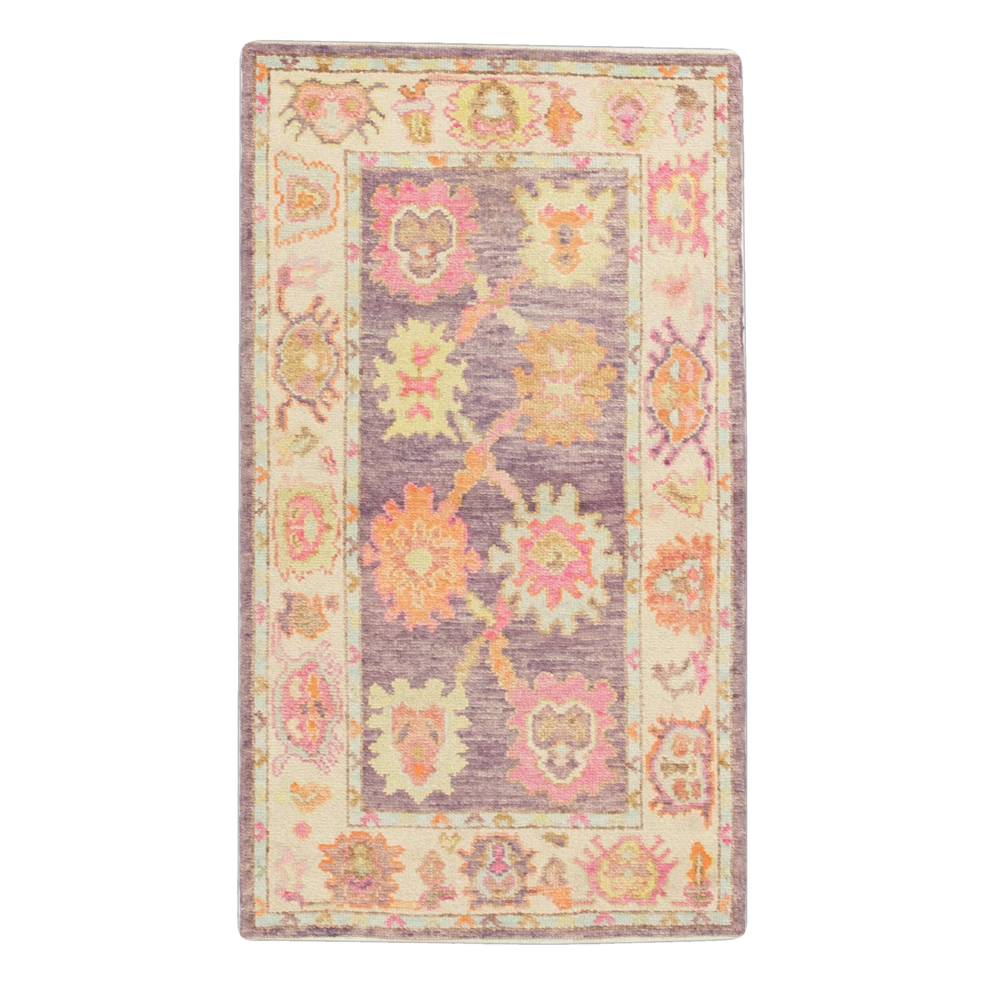 Tappeto Oushak Orientale annodato a mano Turco Oushak 2'11" x 5'2" #808